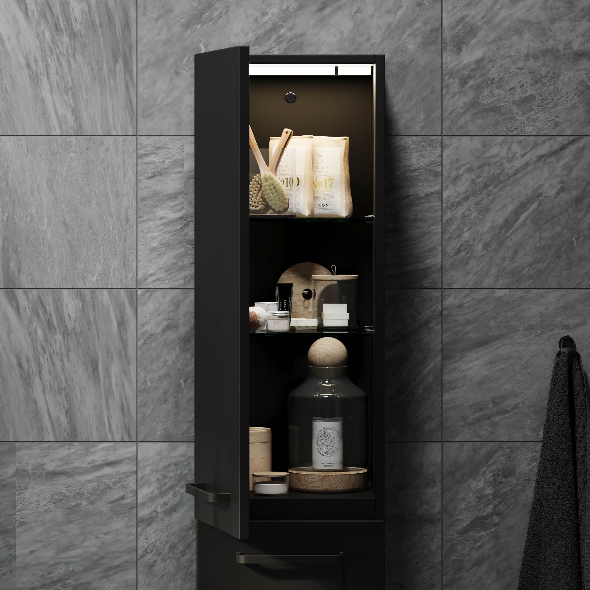 Vegsund, Furniture Set - High Cabinet, Black Mat - 35 cm - MASTERSTORE - 8595677194494 - Furniture Set - High Cabinet - 70-035-56-02-60 - 8595677194494