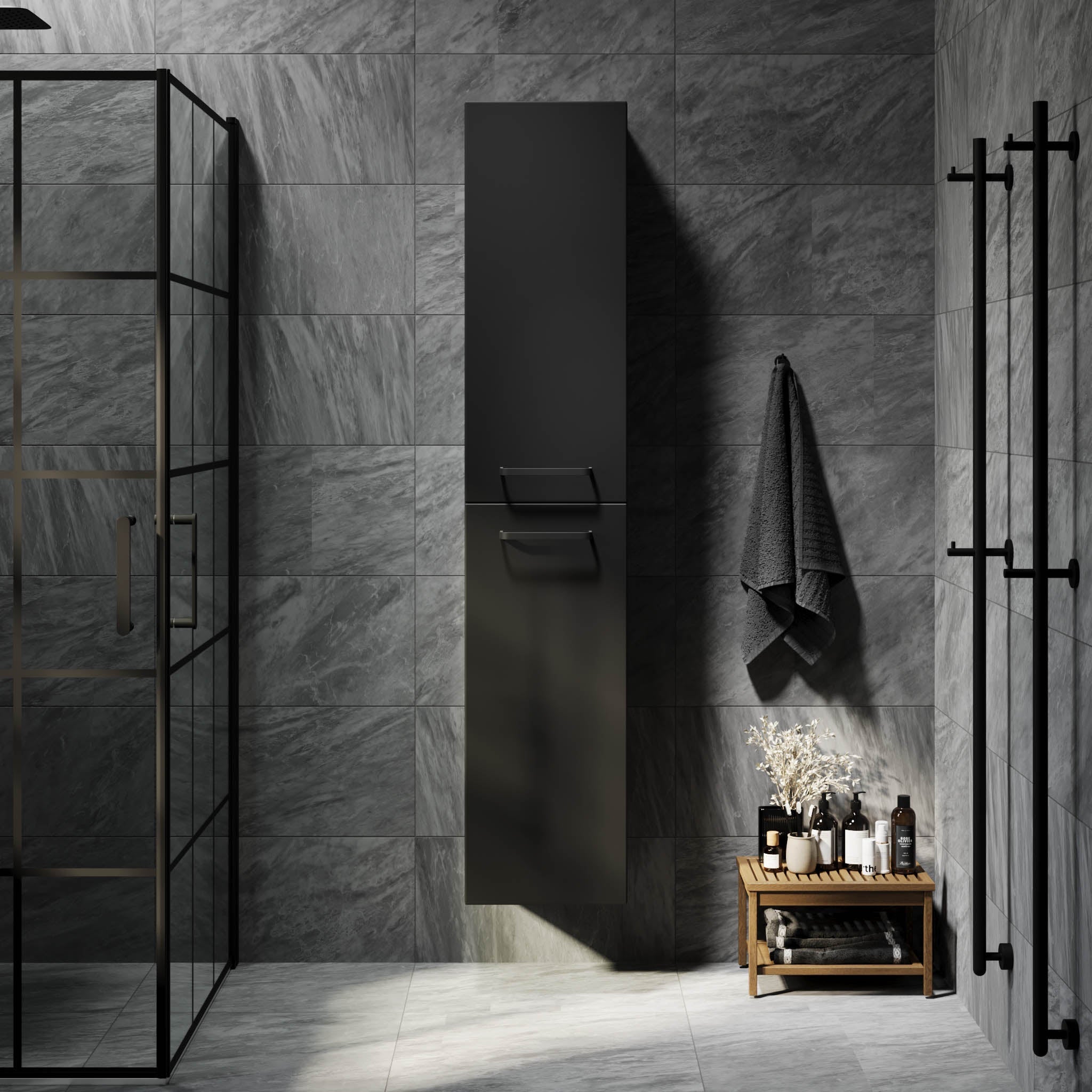 Vegsund, Furniture Set - High Cabinet, Black Mat - 35 cm - MASTERSTORE - 8595677194494 - Furniture Set - High Cabinet - 70-035-56-02-60 - 8595677194494