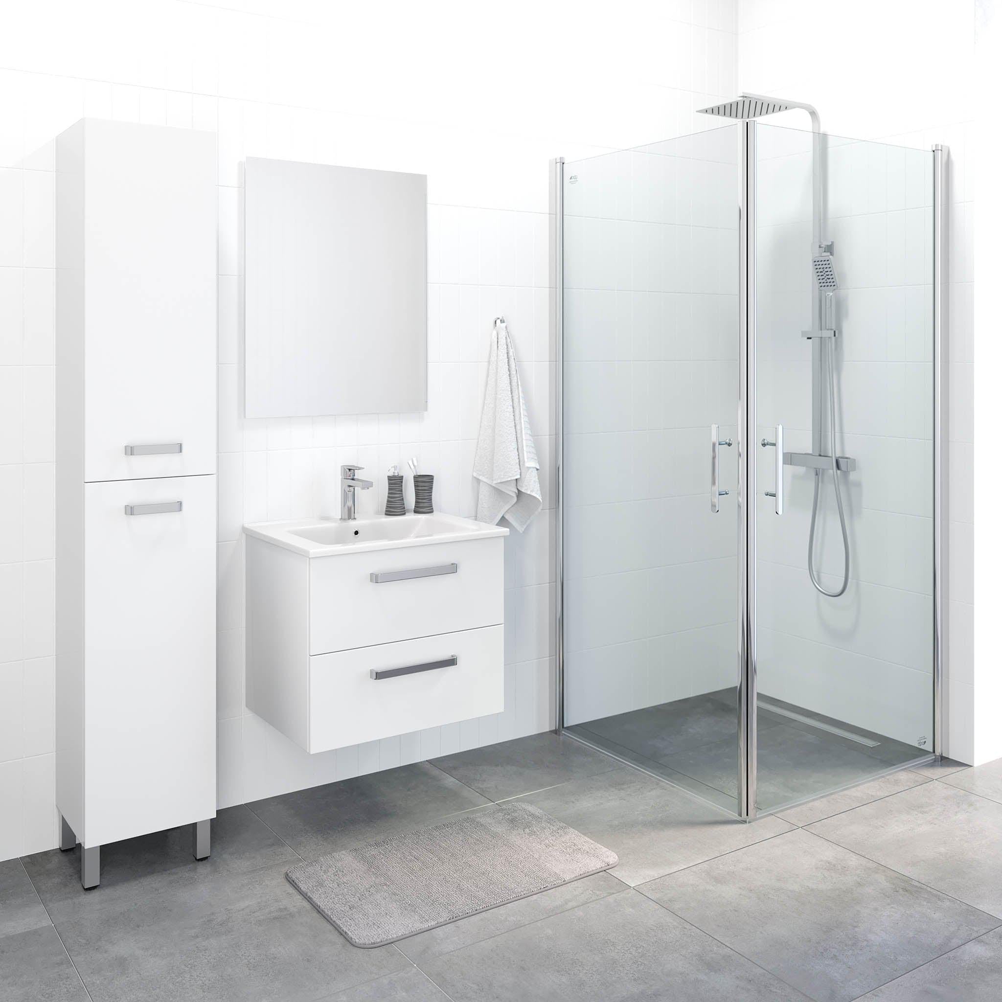 Chicago Classic Badrumsmöbel, Vit Högblank - Tvättställsskåp - BATH DELUXE - BASIC - 80 - 060 - 03 - 11 - 02 - BATHDELUXE SWEDEN