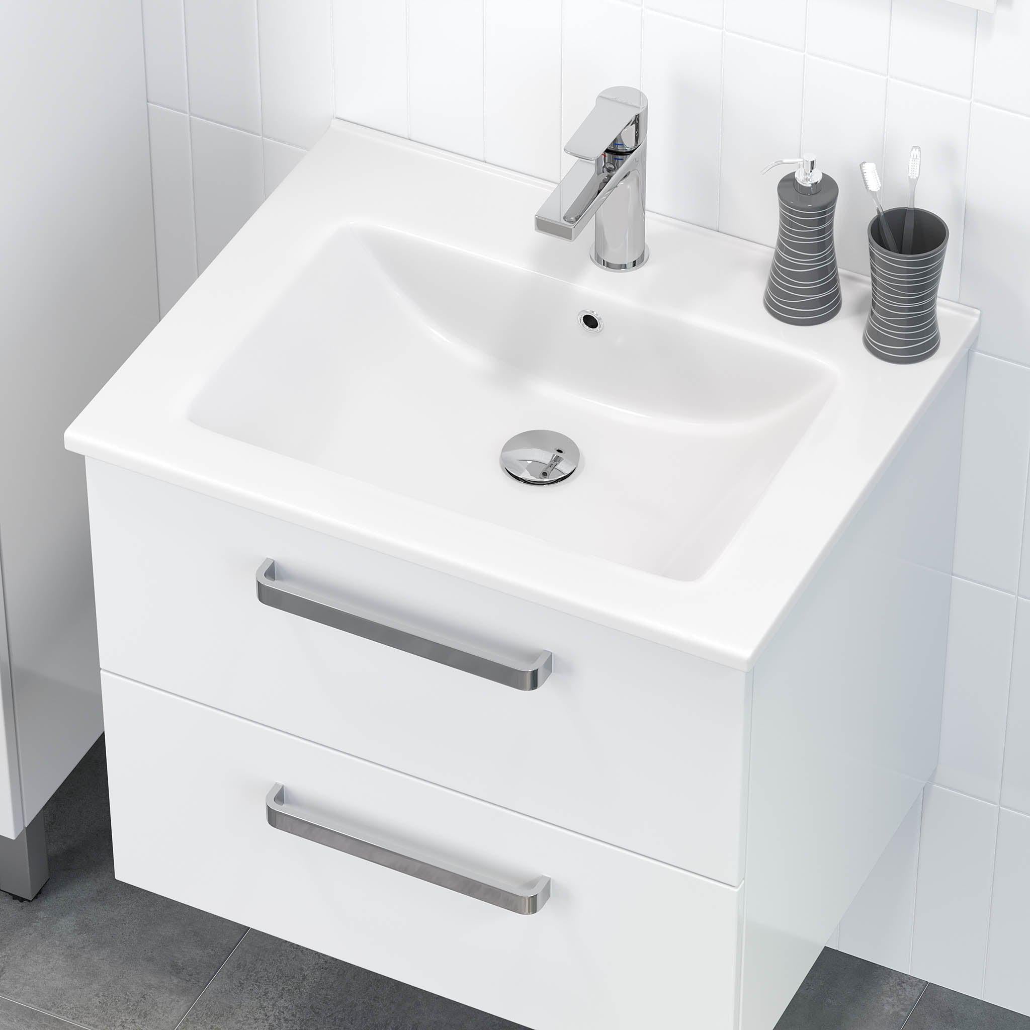 Chicago Classic Badrumsmöbel, Vit Högblank - Tvättställsskåp - BATH DELUXE - BASIC - 80 - 060 - 03 - 11 - 02 - BATHDELUXE SWEDEN