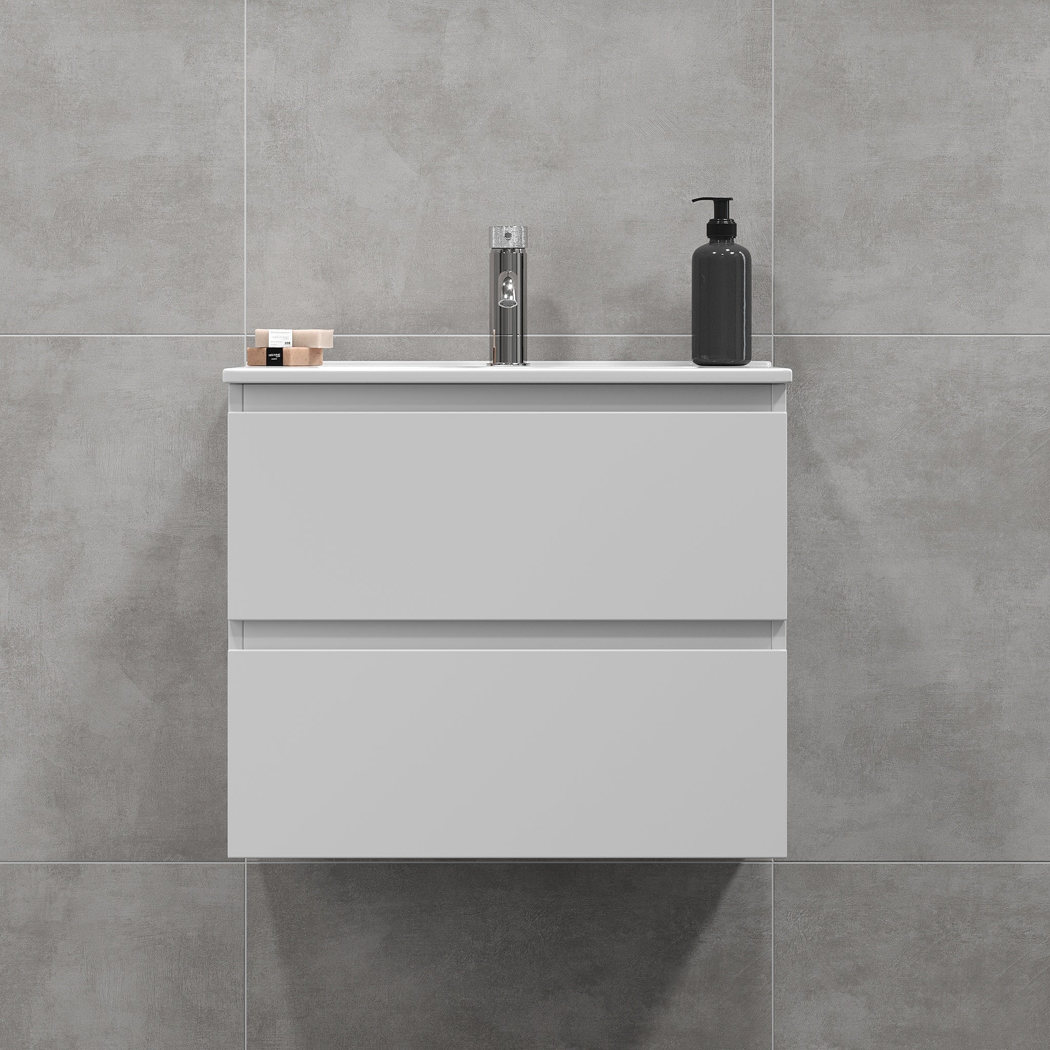 Kenwood Badrumsmöbel, Vit Matt - Tvättställsskåp - BATH DELUXE - BASIC - 80 - 060 - 04 - 01 - 01 - BATHDELUXE SWEDEN