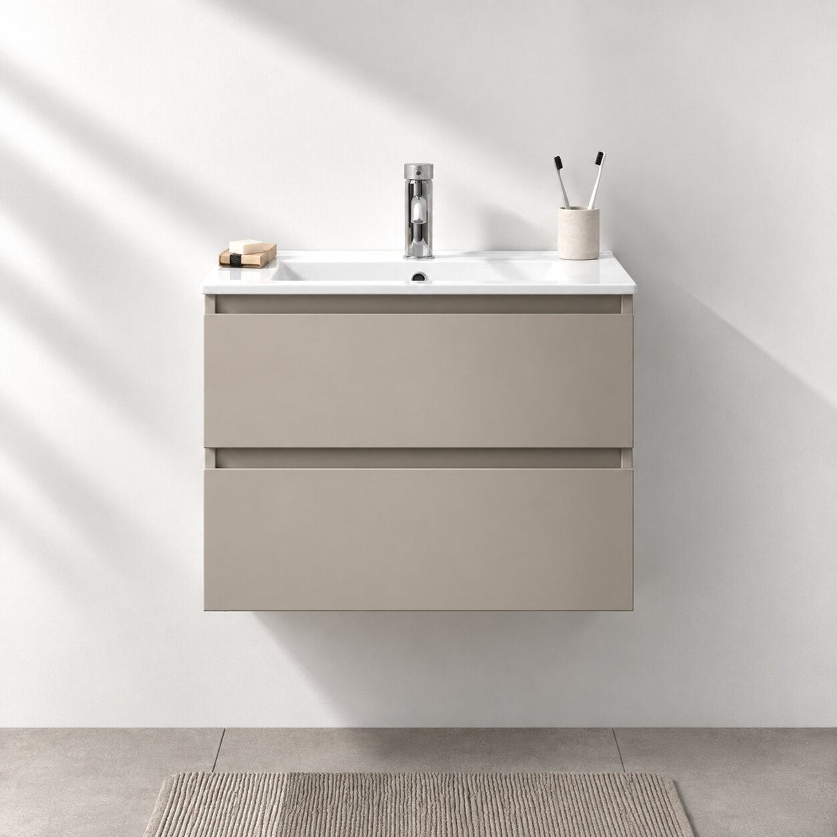 Badrumsmöbel med klassiska integrerade fronter - 60x46x50 cm - Marakesh - porslinstvättställ - Kenwood - Tvättställsskåp - Bath Deluxe - Kenwood - 80-060-04-29-01 - BATHDELUXE SWEDEN