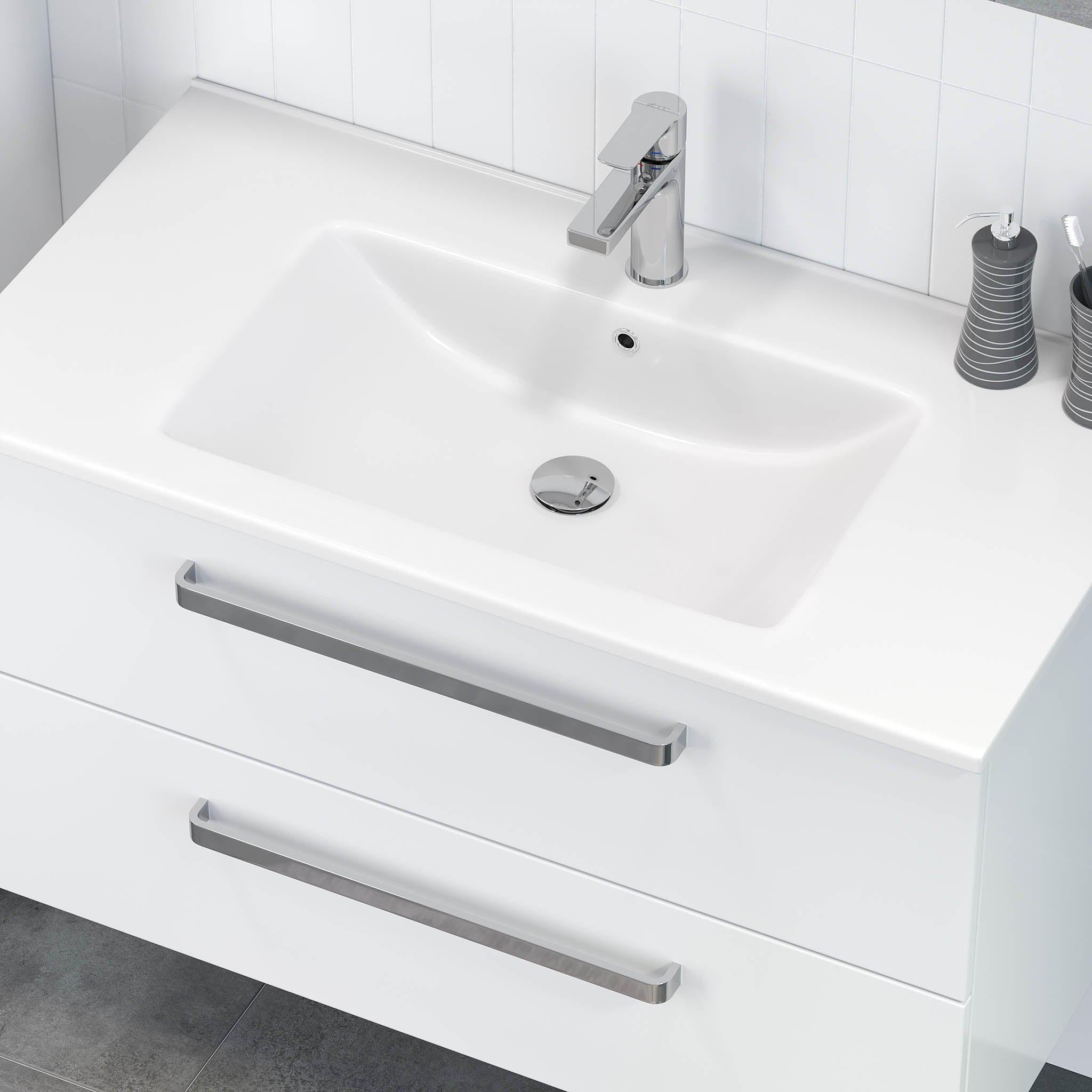 Chicago Classic Badrumsmöbel, Vit Högblank - Tvättställsskåp - BATH DELUXE - BASIC - 80 - 090 - 03 - 11 - 02 - BATHDELUXE SWEDEN