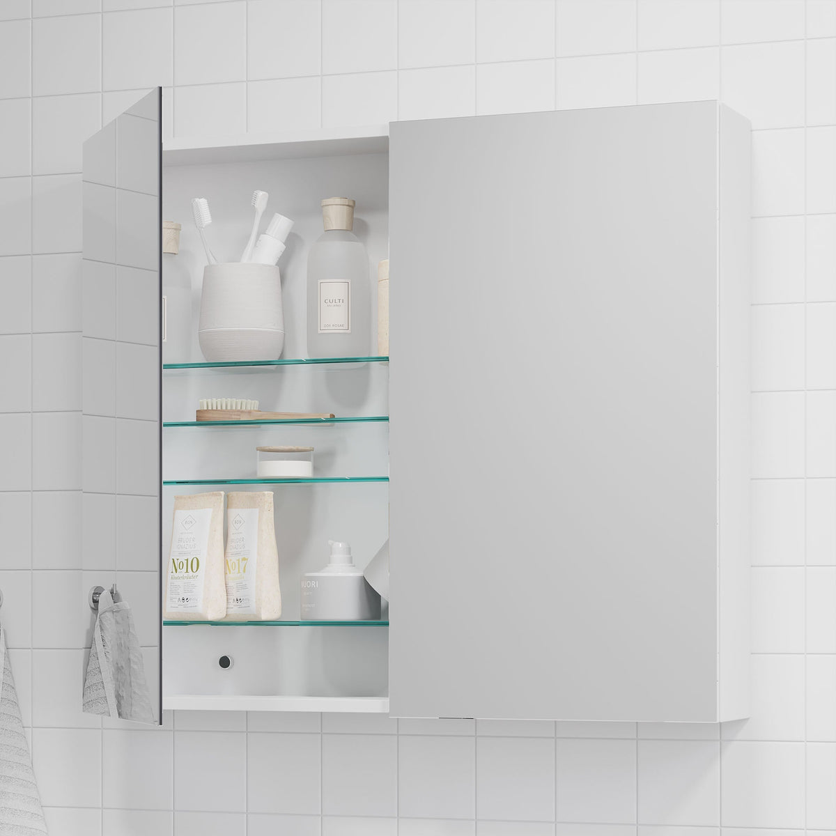 Spegelskåp - 80x14x70 cm - Matt vit - Idse - Spegelskåp - Bath Deluxe - 82-080-40-01-00 - BATHDELUXE SWEDEN