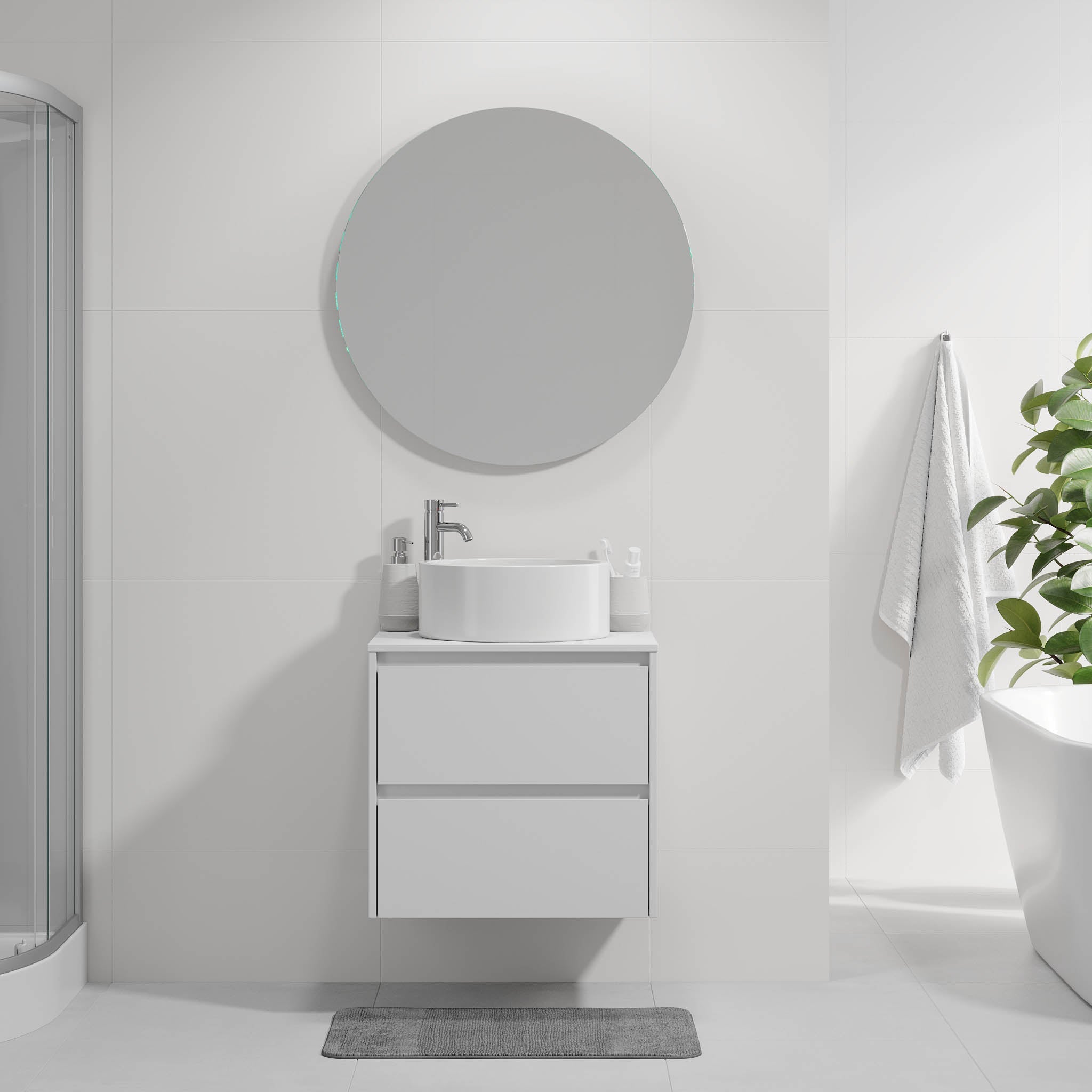 Lofoten Badrumsmöbel, Vit Matt - Tvättställsskåp - BATH DELUXE - EXCLUSIVE - 83 - 060 - 42 - 01 - 40 - BATHDELUXE SWEDEN