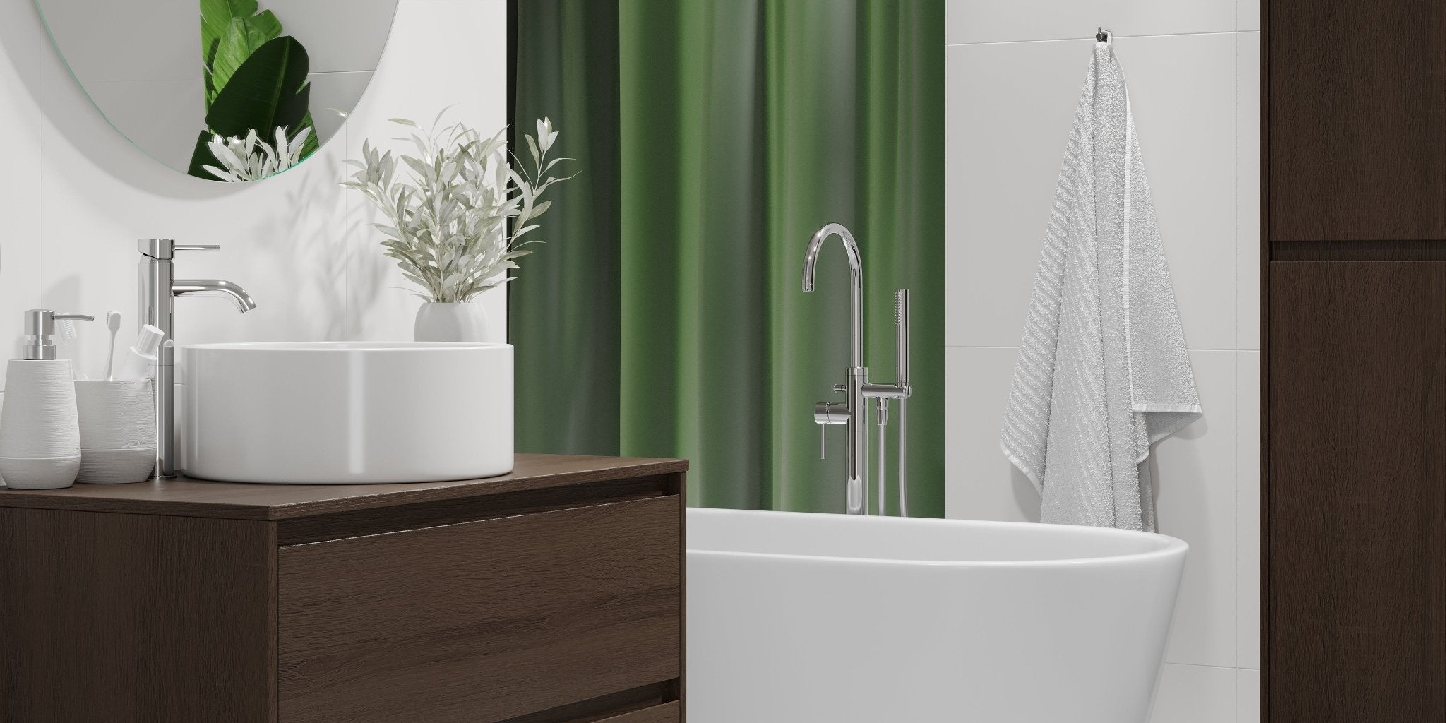 Lofoten, Möbelset - Handfat &amp; Skåp, Valnöt - 60 cm - Möbelset - Kod - BATH DELUXE - EXCLUSIVE - 83-060-42-84-40 - BATHDELUXE SWEDEN