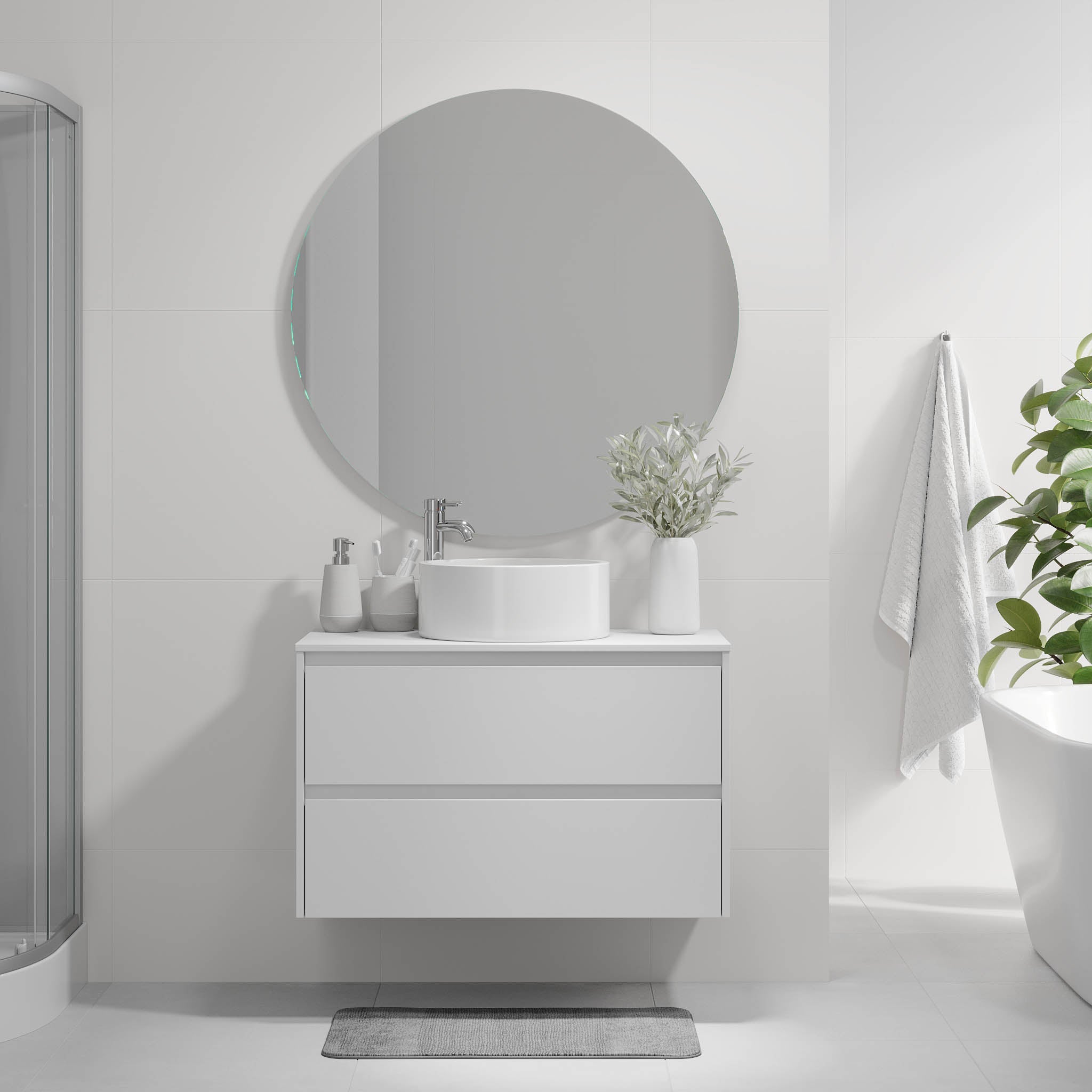 Lofoten Badrumsmöbel, Vit Matt - Tvättställsskåp - BATH DELUXE - EXCLUSIVE - 83 - 090 - 42 - 01 - 40 - BATHDELUXE SWEDEN