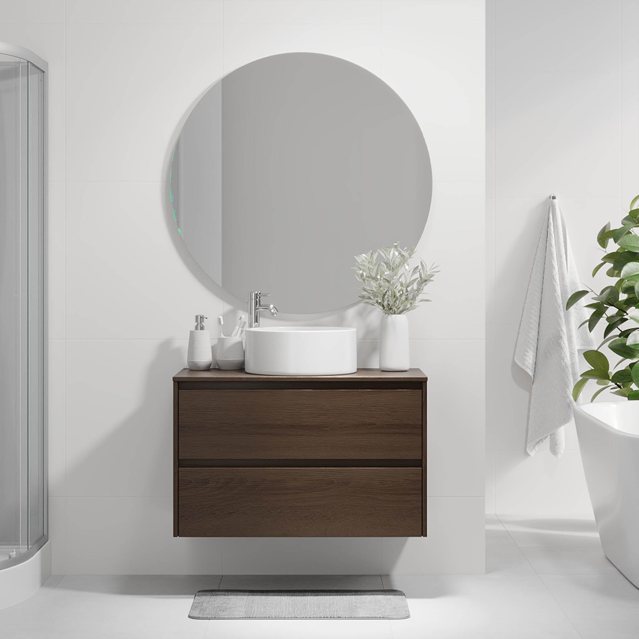 Lofoten Badrumsmöbel, Valnöt - Tvättställsskåp - BATH DELUXE - EXCLUSIVE - 83 - 090 - 42 - 84 - 40 - BATHDELUXE SWEDEN