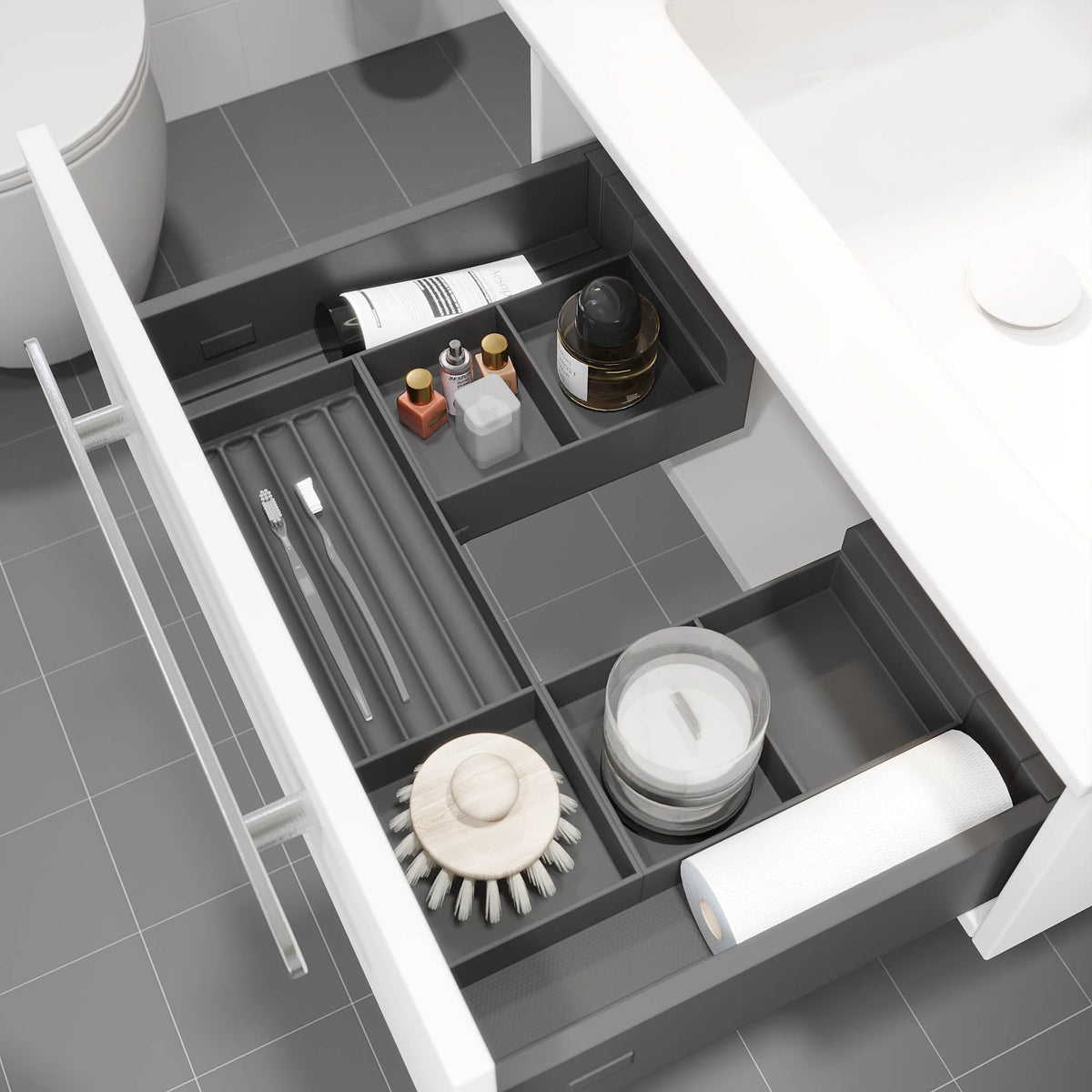 Colina, Furniture Set - Basin & Cabinet, White Mat - 100 cm - MASTERSTORE - 8595677192896 - Furniture Set - Code - 85-100-50-01-40 - 8595677192896