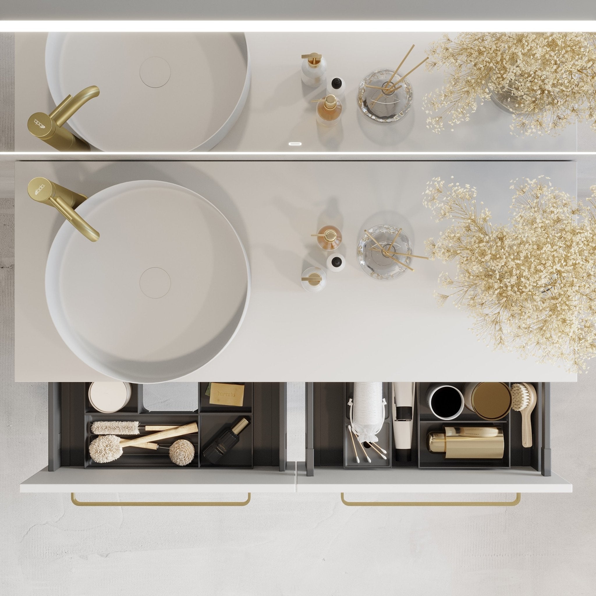 Vikran Compact Badrumsmöbel, Vit Matt - Tvättställsskåp - BATH DELUXE - PRESTIGE - 85 - 120 - 36 - 01 - 32 - BATHDELUXE SWEDEN