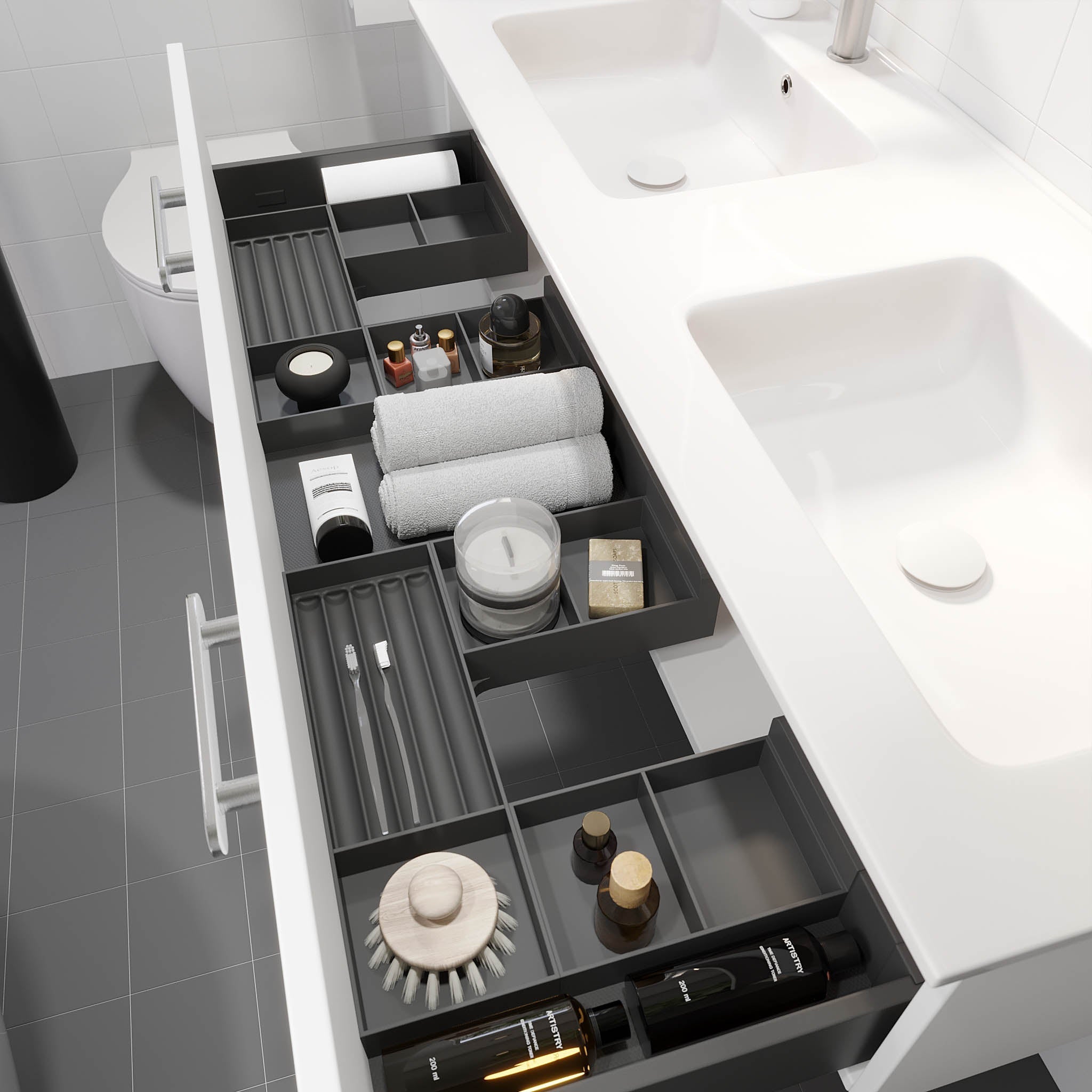 Colina, möbelset – tvättställ & underskåp, Matt vit - 120 cm - Tvättställsskåp - BATH DELUXE - PRESTIGE - 85-120-50-01-40 - BATHDELUXE SWEDEN