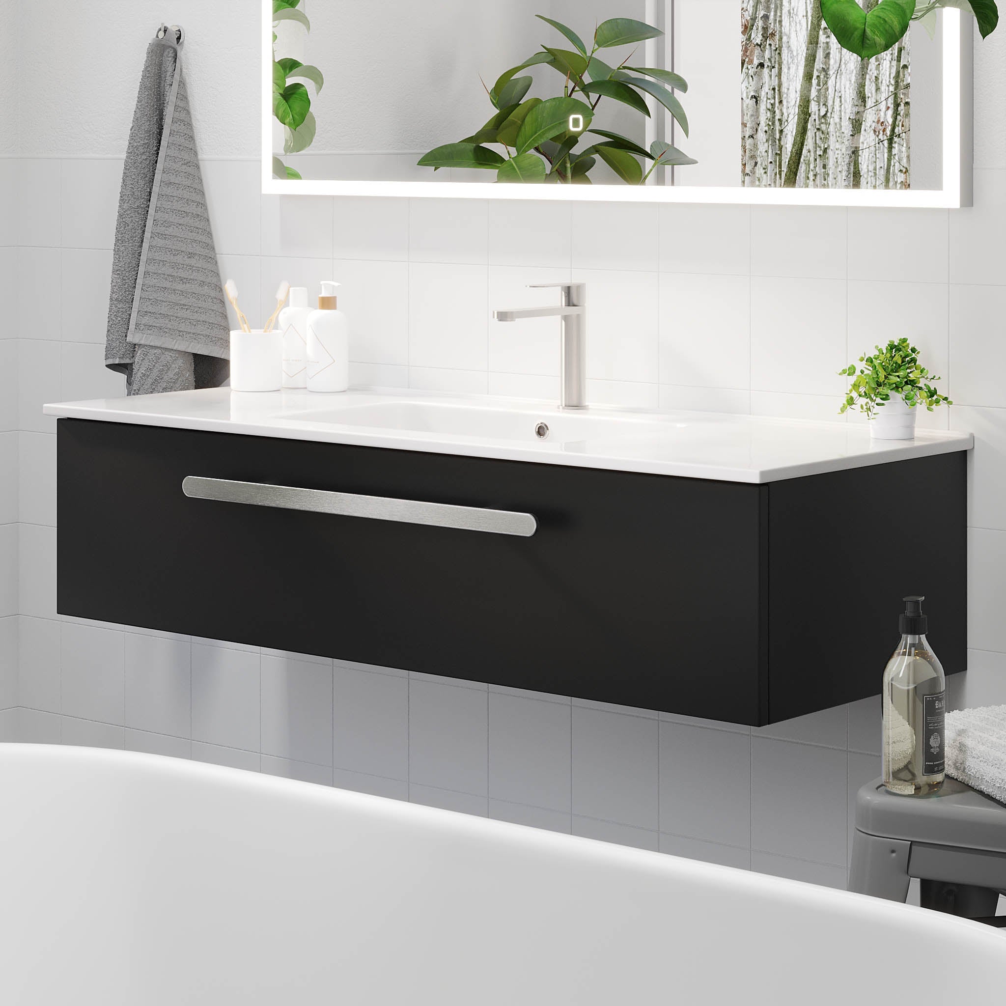 Colina Badrumsmöbel, Svart Matt - Badrumsmöbel - BATH DELUXE - PRESTIGE - 85 - 120 - 50 - 02 - 40 - BATHDELUXE SWEDEN