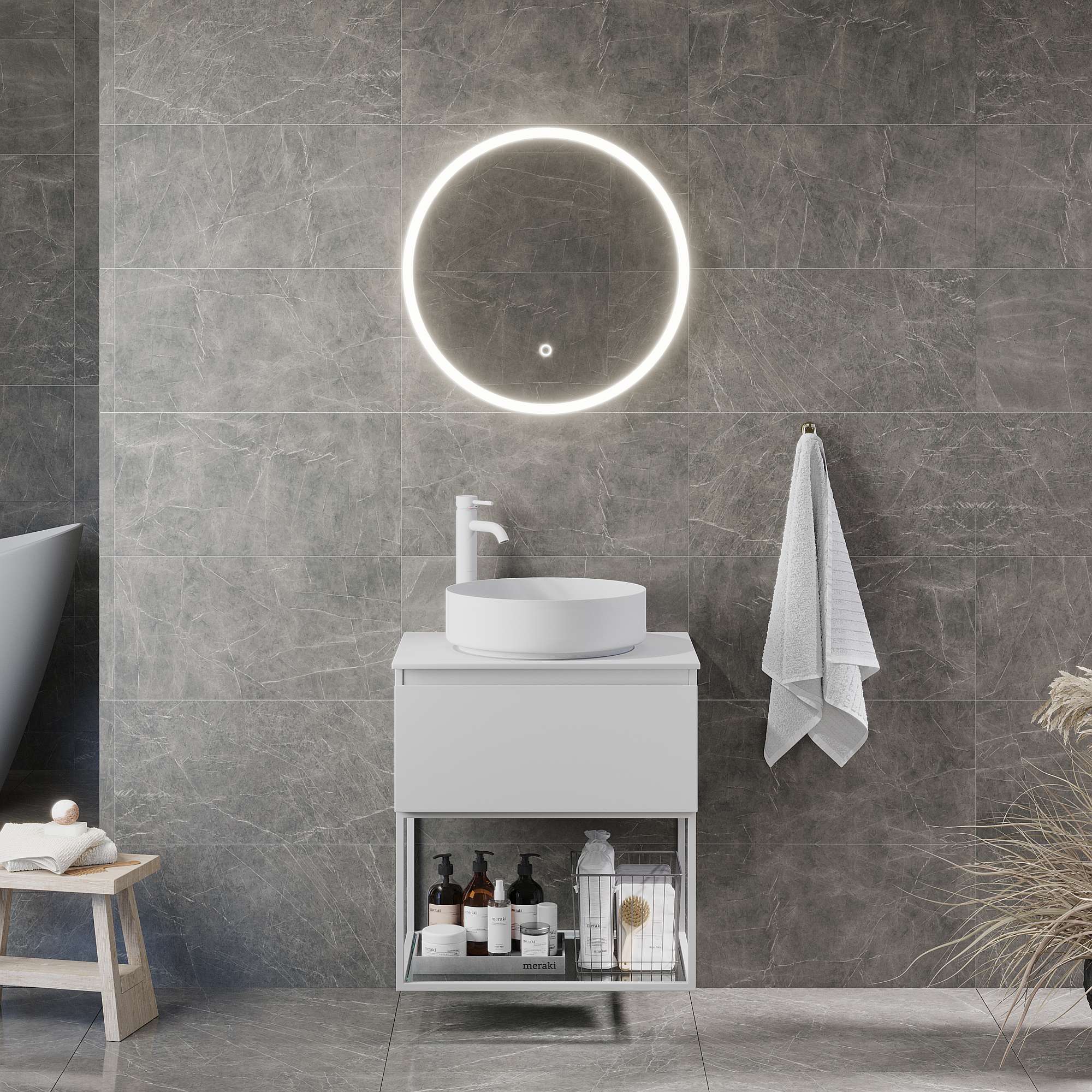 Selbu Compact Badrumsmöbel, Vit Matt - Tvättställsskåp - BATH DELUXE - PRESTIGE - 88 - 060 - 36 - 01 - 30 - BATHDELUXE SWEDEN