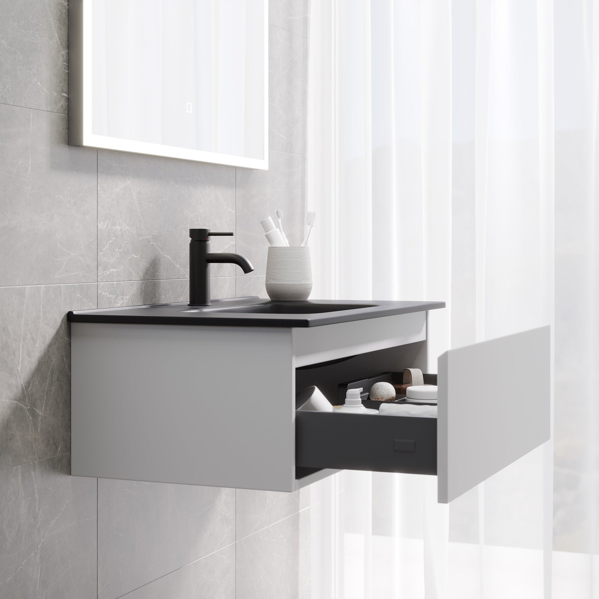 Selnes Compact Badrumsmöbel, Vit Matt - Tvättställsskåp - BATH DELUXE - PRESTIGE - 88 - 060 - 56 - 01 - 30 - BATHDELUXE SWEDEN