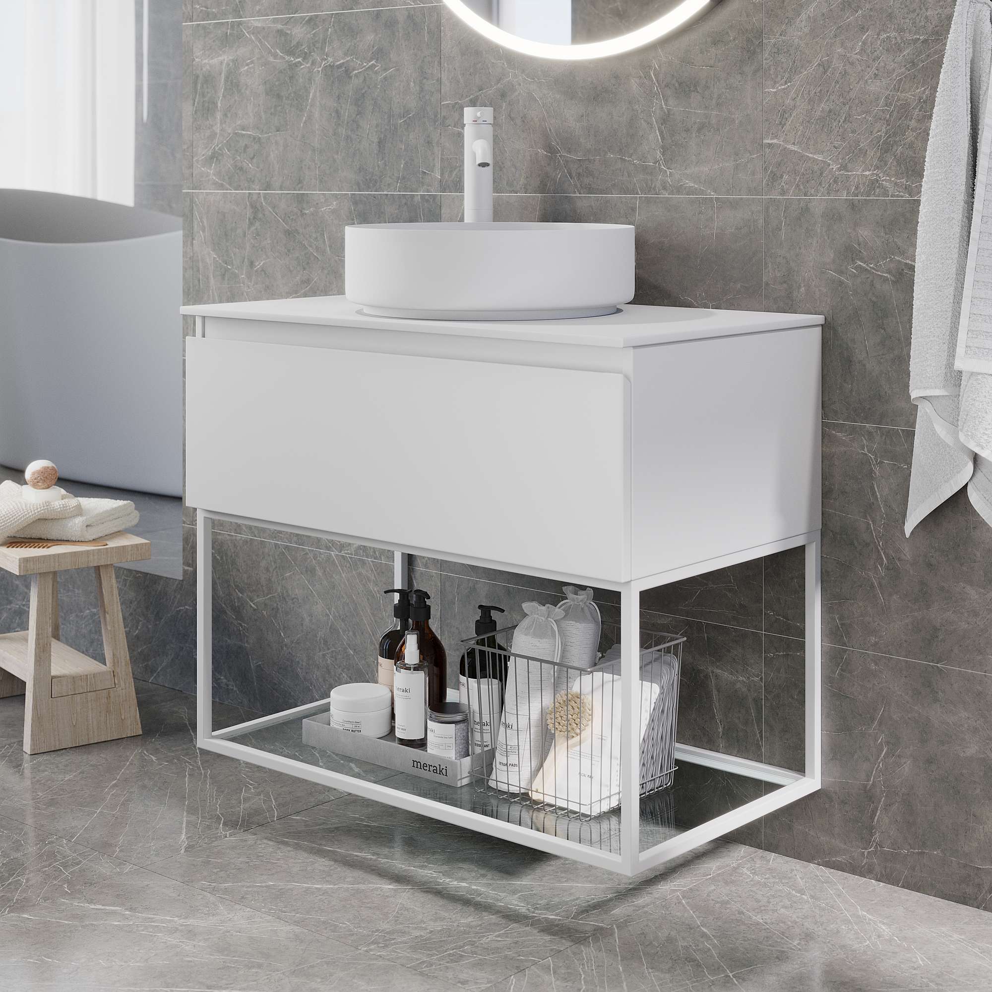 Selbu Compact Badrumsmöbel, Vit Matt - Tvättställsskåp - BATH DELUXE - PRESTIGE - 88 - 080 - 36 - 01 - 30 - BATHDELUXE SWEDEN