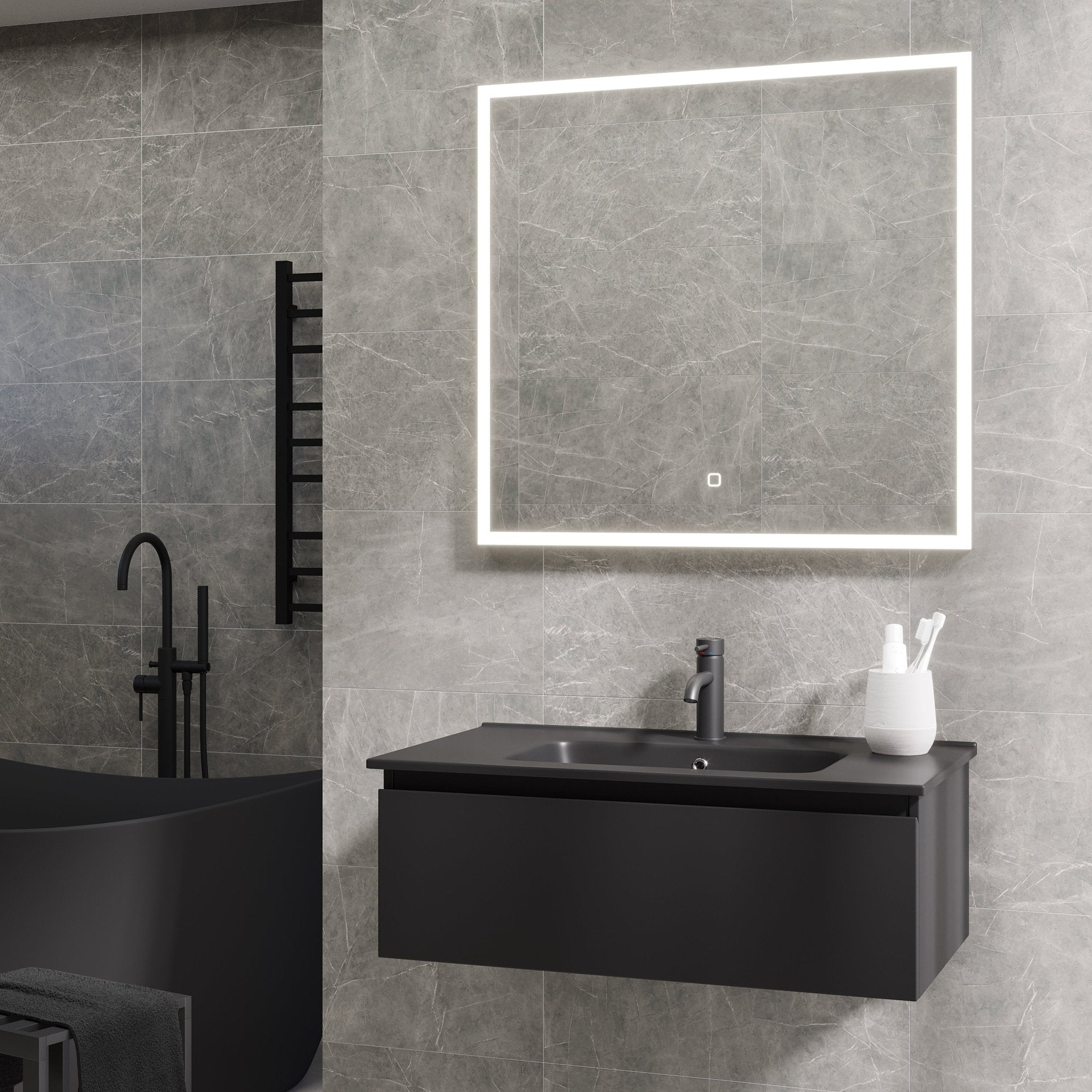 Selnes Compact Badrumsmöbel, Svart Matt - Tvättställsskåp - BATH DELUXE - PRESTIGE - 88 - 080 - 56 - 02 - 30 - BATHDELUXE SWEDEN