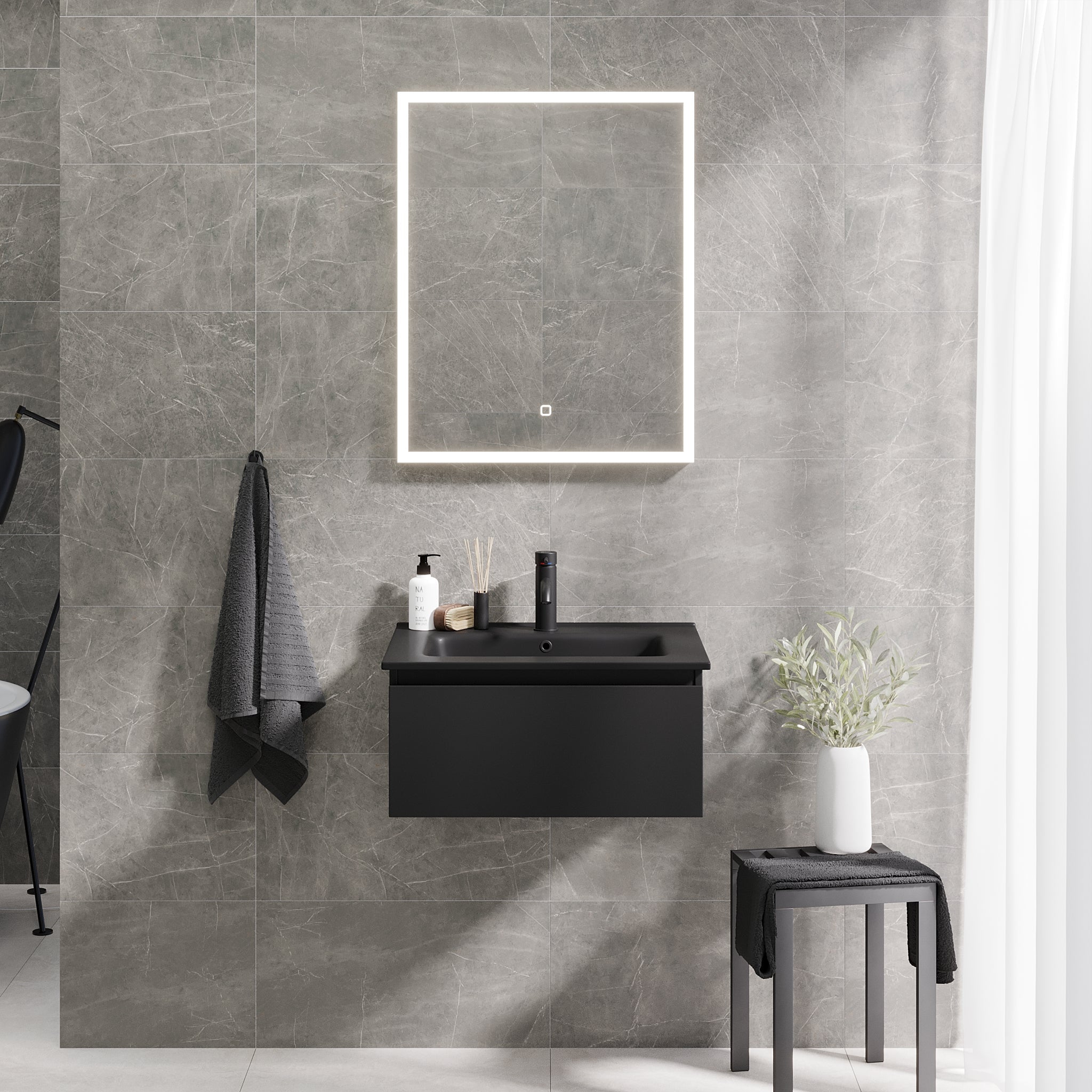 Selnes Compact Badrumsmöbel, Svart Matt - Tvättställsskåp - BATH DELUXE - PRESTIGE - 88 - 080 - 56 - 02 - 30 - BATHDELUXE SWEDEN
