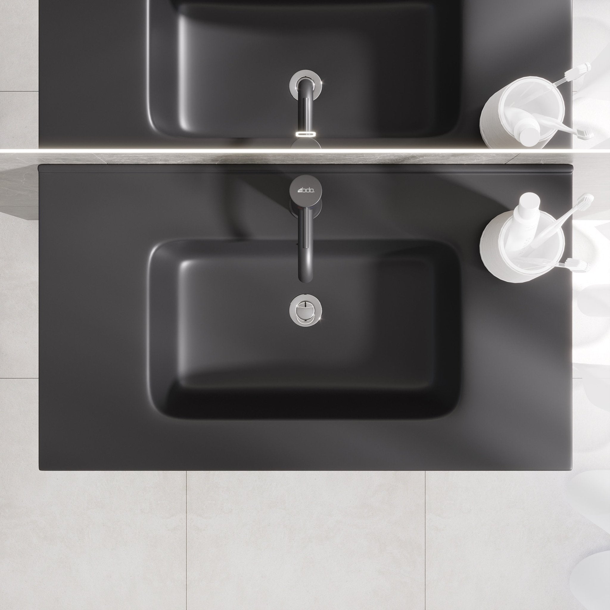 Selnes Compact Badrumsmöbel, Svart Matt - Tvättställsskåp - BATH DELUXE - PRESTIGE - 88 - 080 - 56 - 02 - 30 - BATHDELUXE SWEDEN