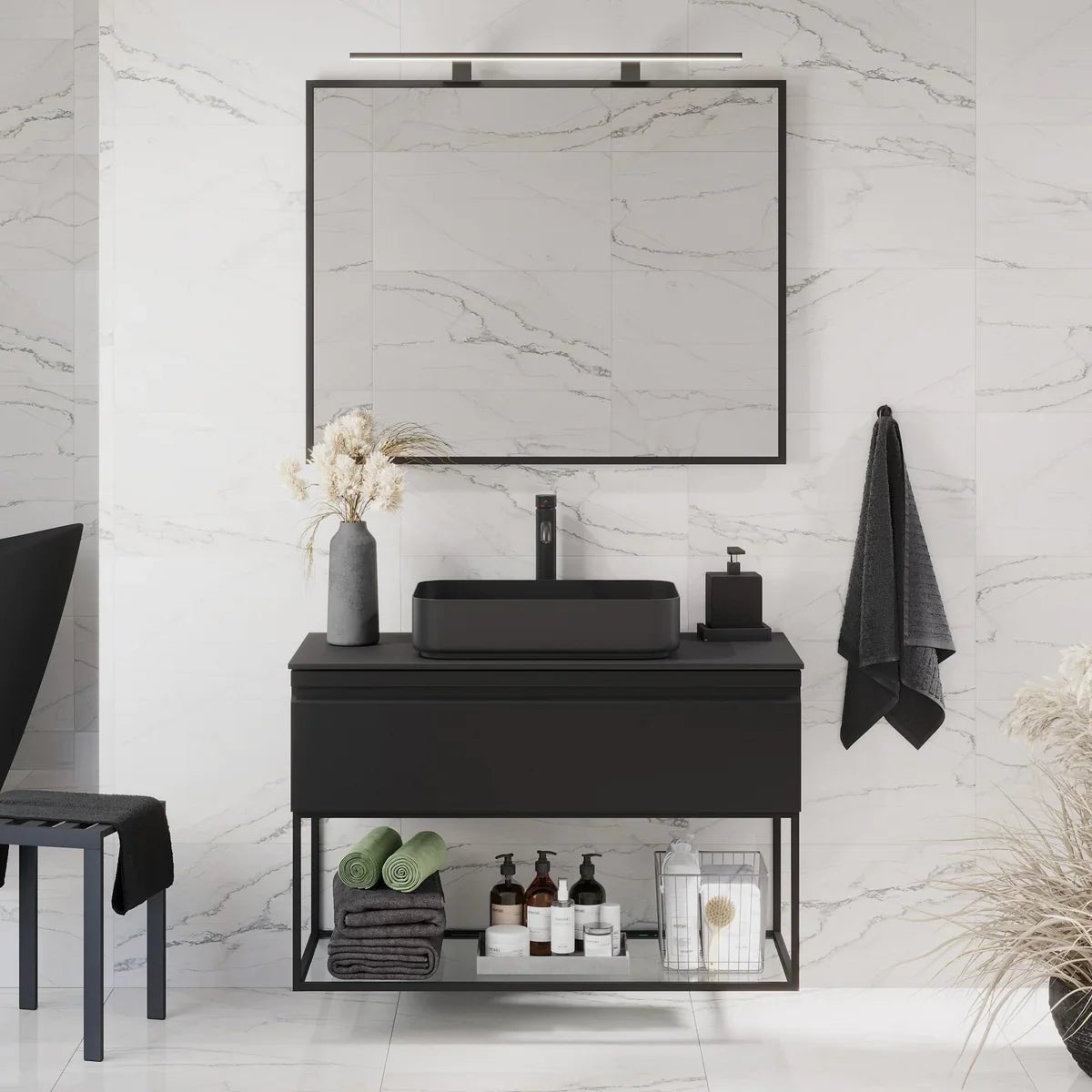 Kvitfjell Compact Badrumsmöbel, Svart Matt - Tvättställsskåp - BATH DELUXE - PRESTIGE - 89 - 100 - 33 - 02 - 30 - BATHDELUXE SWEDEN