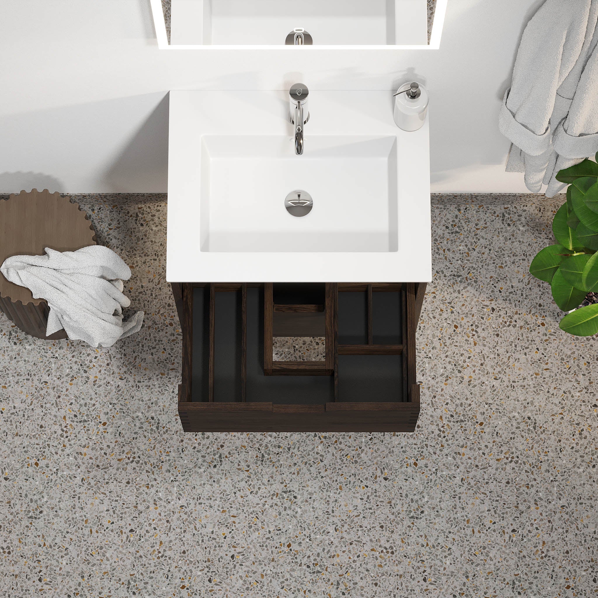 Egeskov Badrumsmöbel, Svart Ek - Badrumsmöbel - BATH DELUXE - PRESTIGE - 96 - 060 - 52 - 82 - 40 - BATHDELUXE SWEDEN