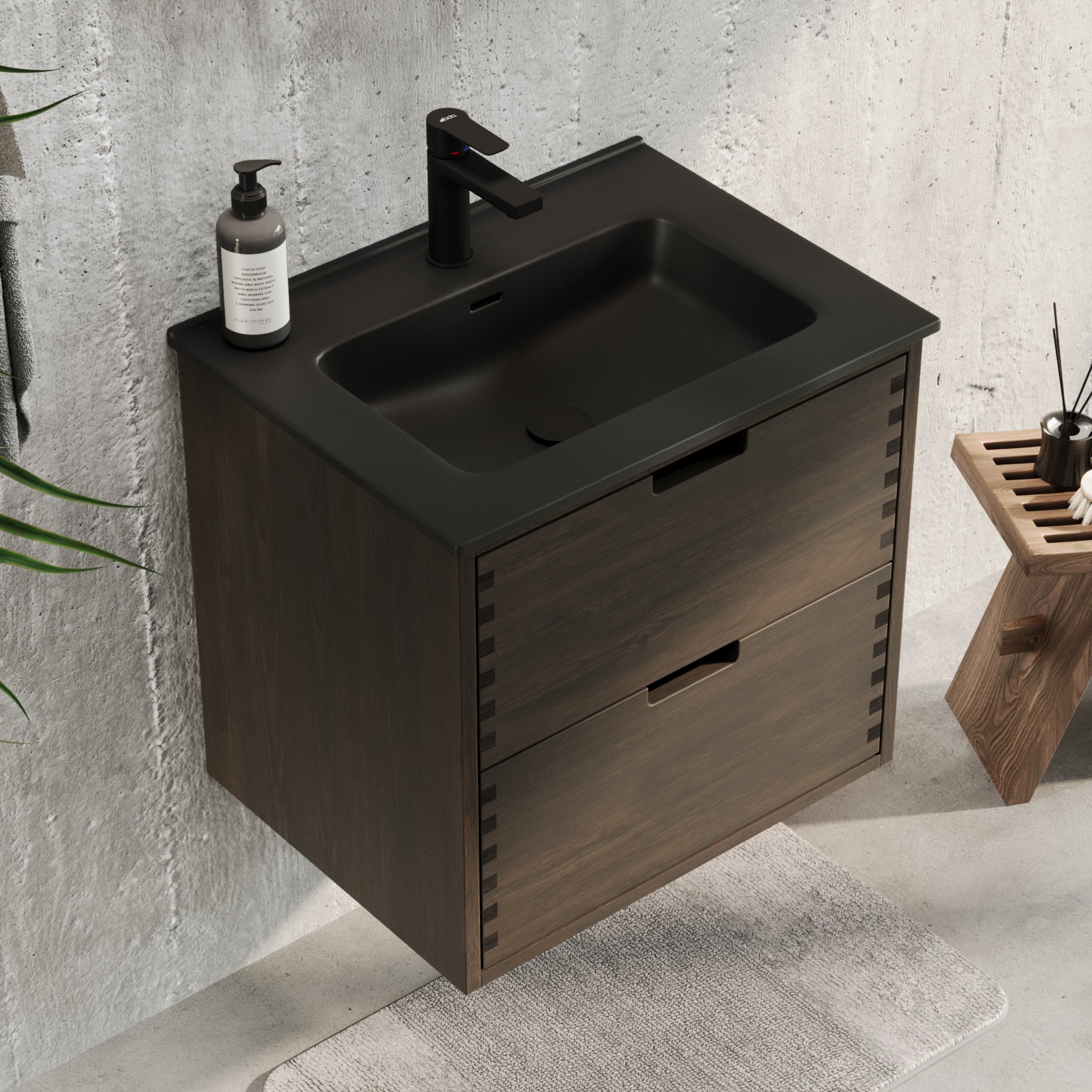 Troldeskoven Badrumsmöbel, Svart Ek - Badrumsmöbel - BATH DELUXE - PRESTIGE - 96 - 060 - 56 - 82 - 40 - BATHDELUXE SWEDEN