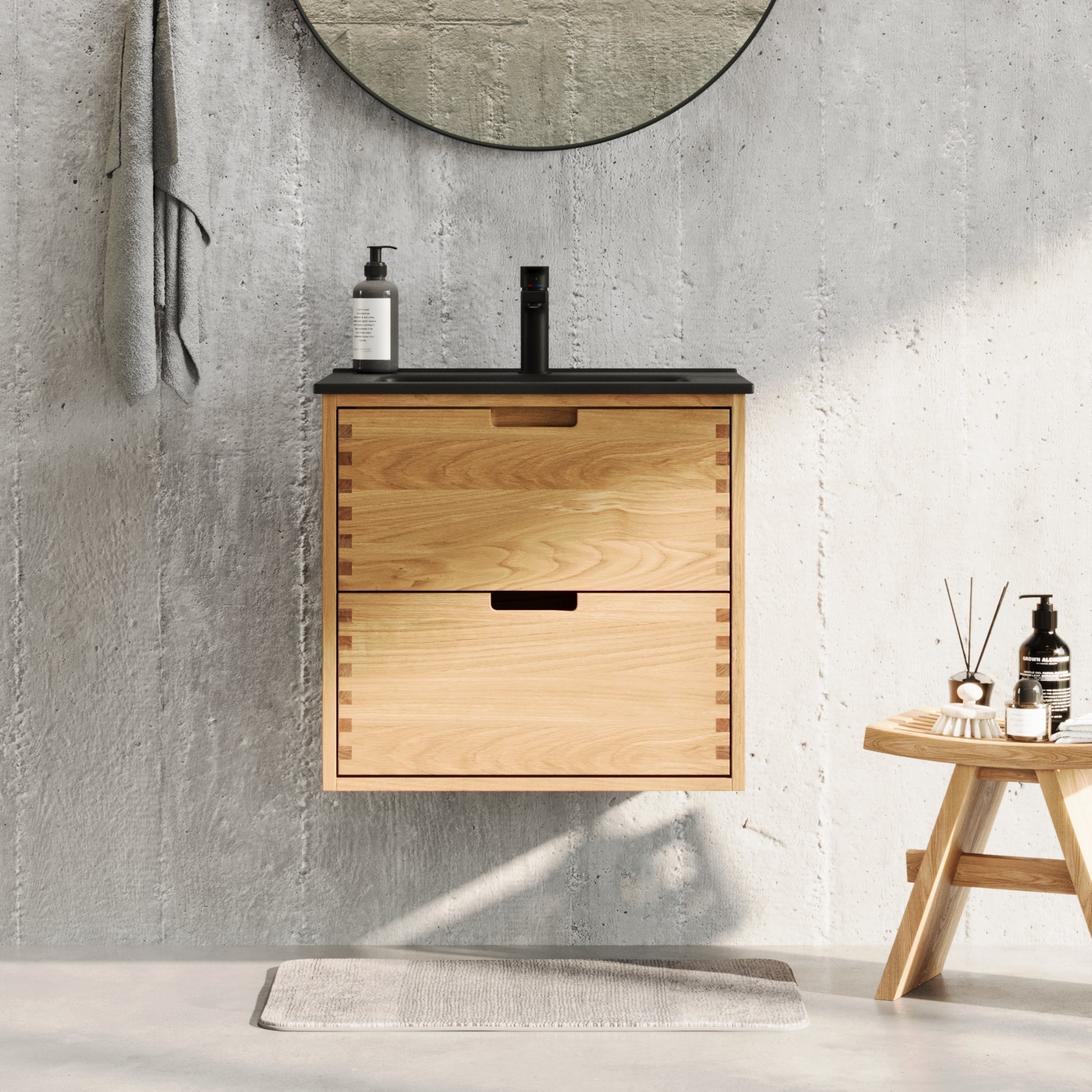 Troldeskoven Badrumsmöbel, Ek - Badrumsmöbel - BATH DELUXE - PRESTIGE - 96 - 060 - 56 - 86 - 40 - BATHDELUXE SWEDEN