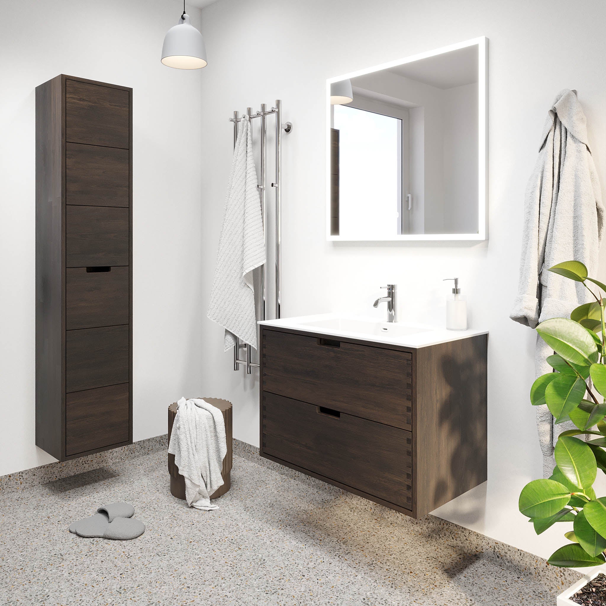 Egeskov Badrumsmöbel, Svart Ek - Badrumsmöbel - BATH DELUXE - PRESTIGE - 96 - 080 - 52 - 82 - 40 - BATHDELUXE SWEDEN