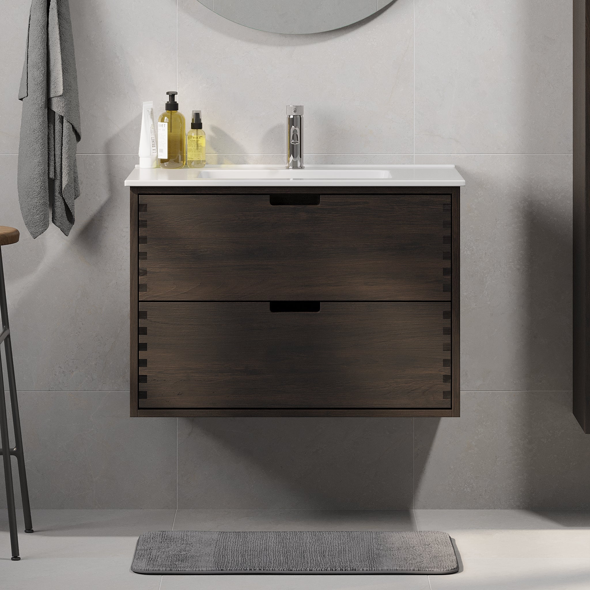 Gribskov Badrumsmöbel, Svart Ek - Badrumsmöbel - BATH DELUXE - PRESTIGE - 96 - 080 - 54 - 82 - 40 - BATHDELUXE SWEDEN