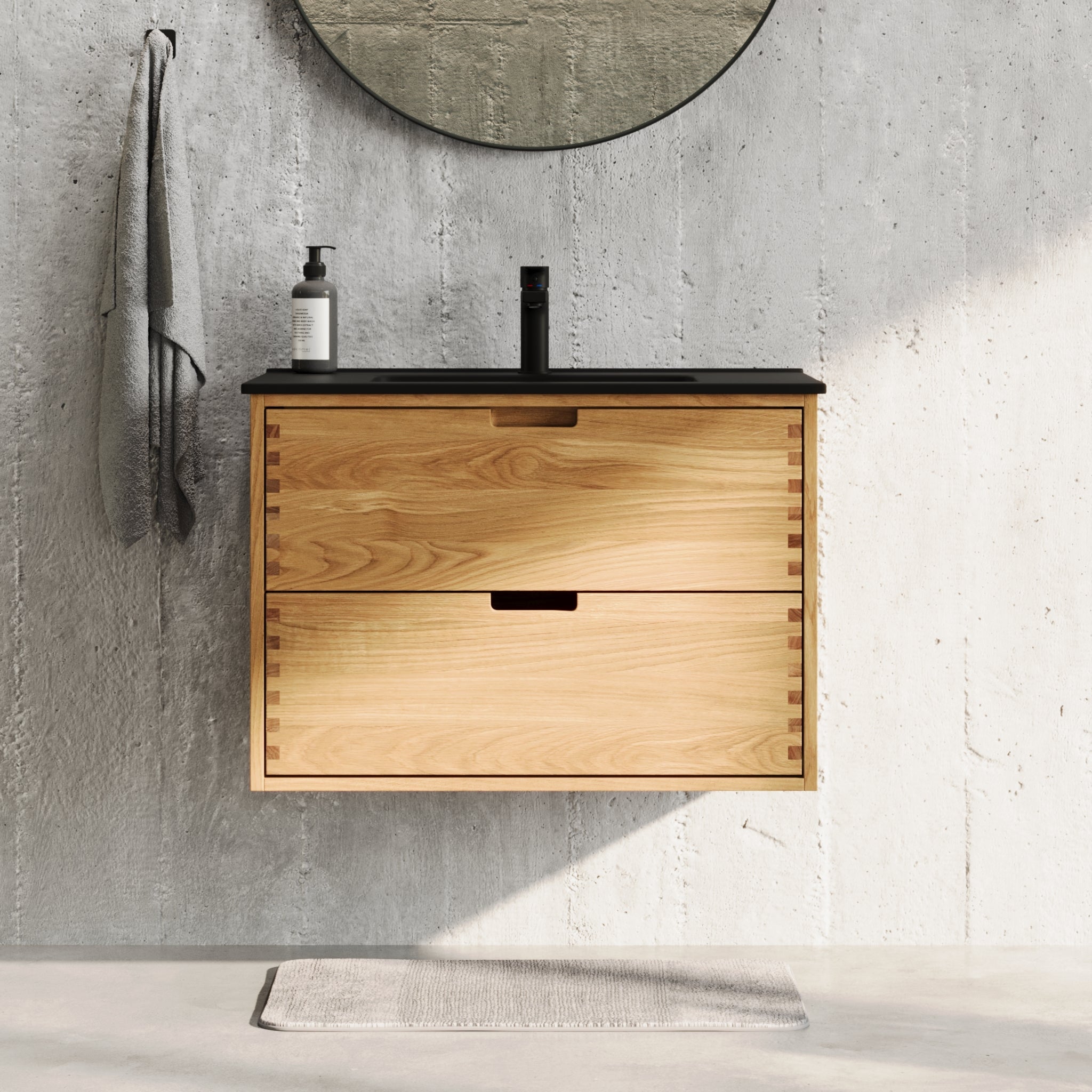 Troldeskoven, Möbelset - Badställ &amp; Skåp, Ek - 80 cm - Möbelset - Kod - BATH DELUXE - PRESTIGE - 96-080-56-86-40 - BATHDELUXE SWEDEN