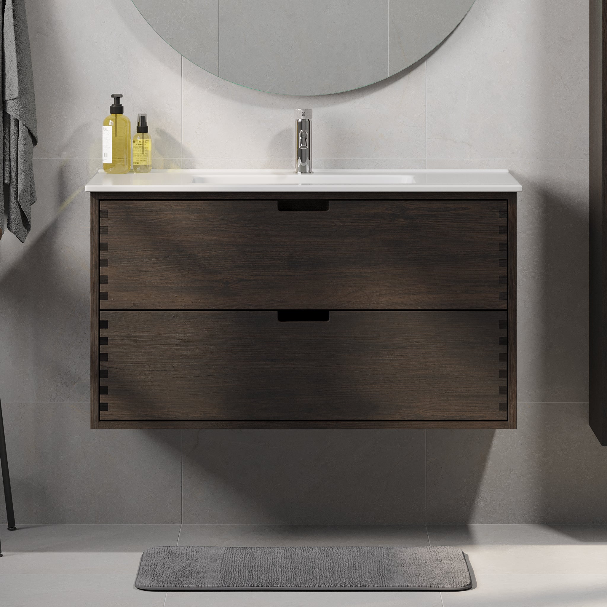 Gribskov Badrumsmöbel, Svart Ek - Badrumsmöbel - BATH DELUXE - PRESTIGE - 96 - 100 - 54 - 82 - 40 - BATHDELUXE SWEDEN