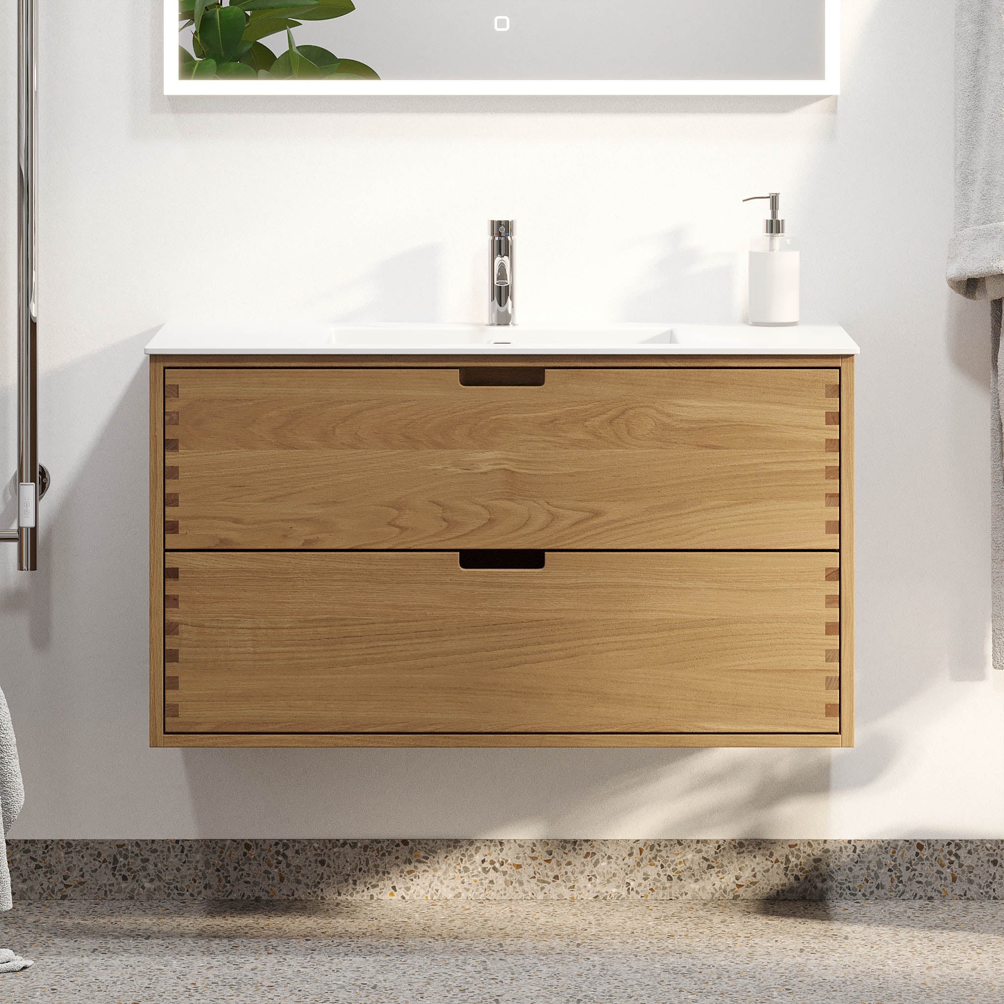 Egeskov, Furniture Set - Basin & Cabinet, Oak - 120 cm - MASTERSTORE - 8595677194036 - Furniture Set - Code - 96-120-52-86-40 - 8595677194036