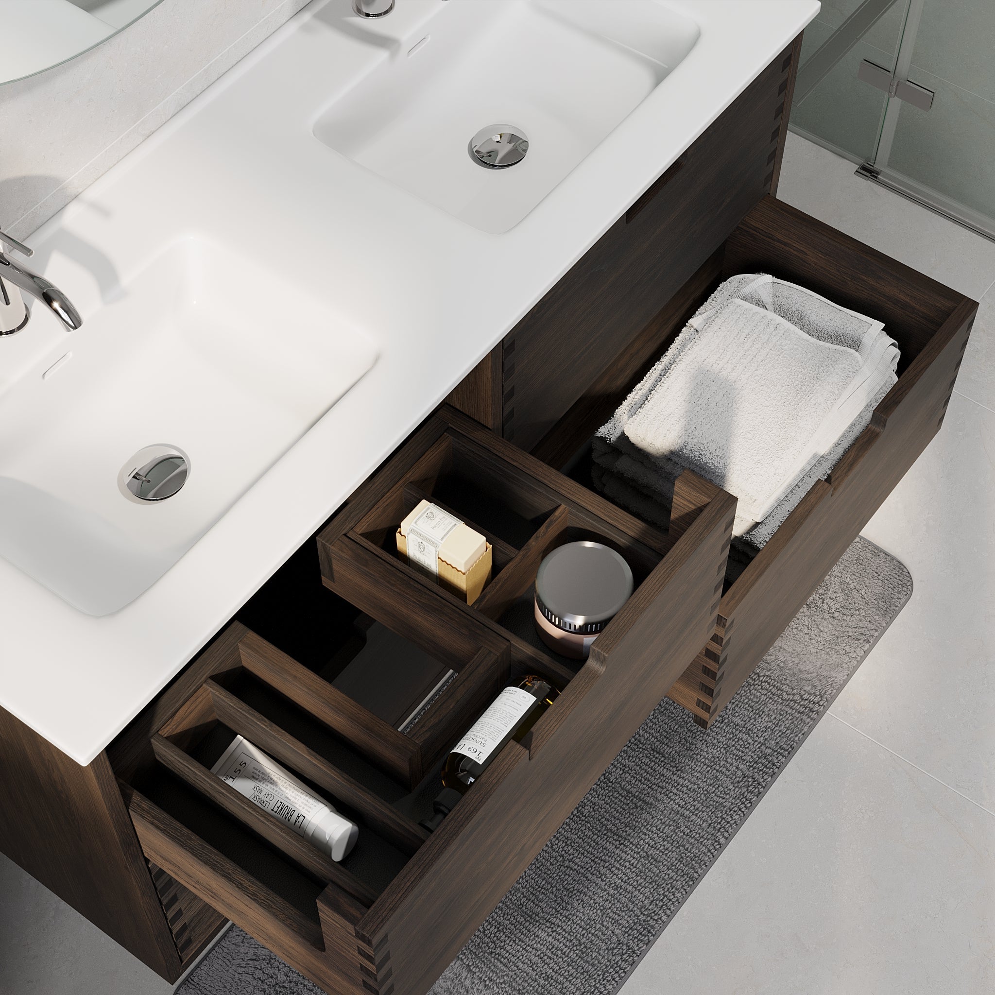 Gribskov Badrumsmöbel, Svart Ek - Badrumsmöbel - BATH DELUXE - PRESTIGE - 96 - 120 - 54 - 82 - 40 - BATHDELUXE SWEDEN