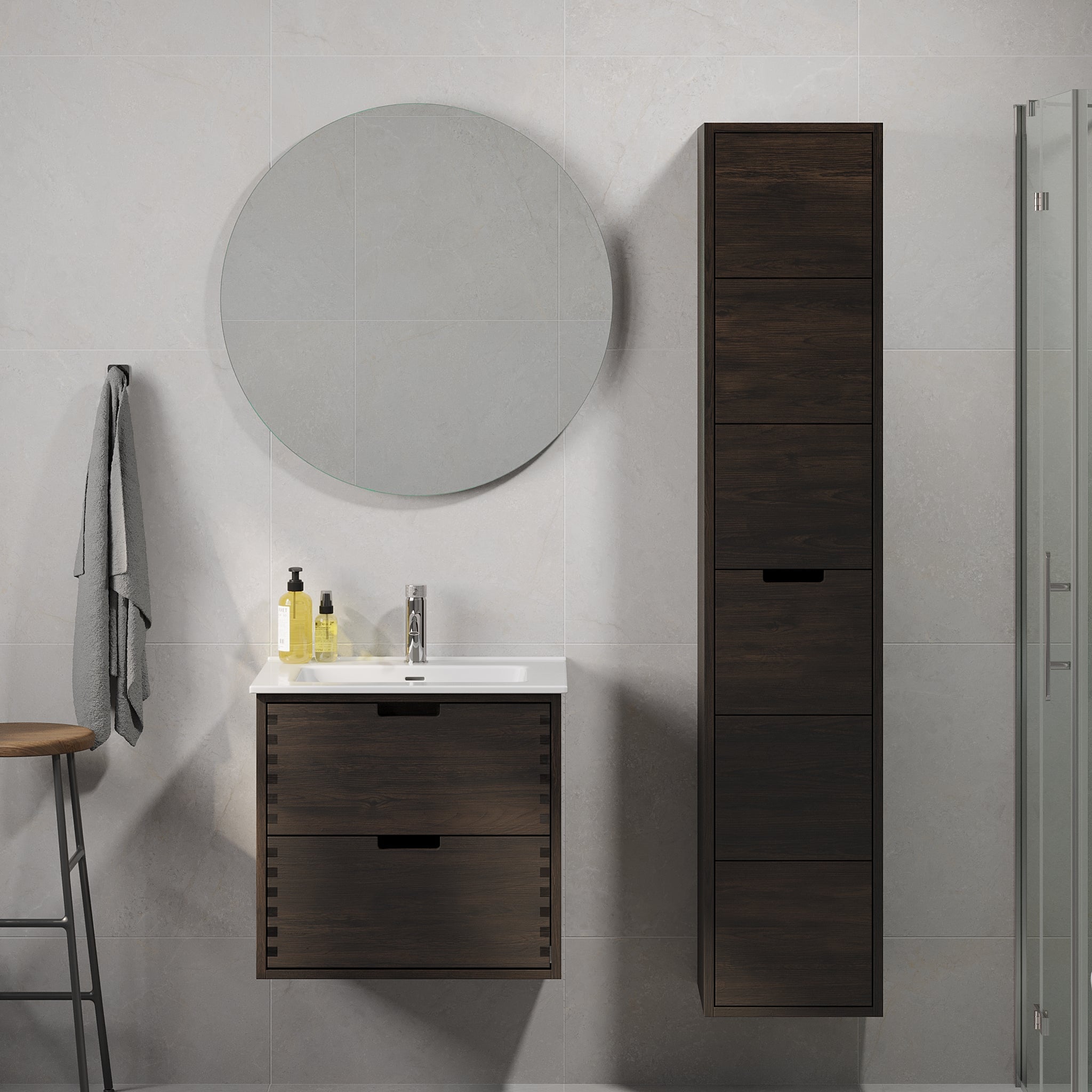 Gribskov Badrumsmöbel, Svart Ek - Badrumsmöbel - BATH DELUXE - PRESTIGE - 96 - 120 - 54 - 82 - 40 - BATHDELUXE SWEDEN