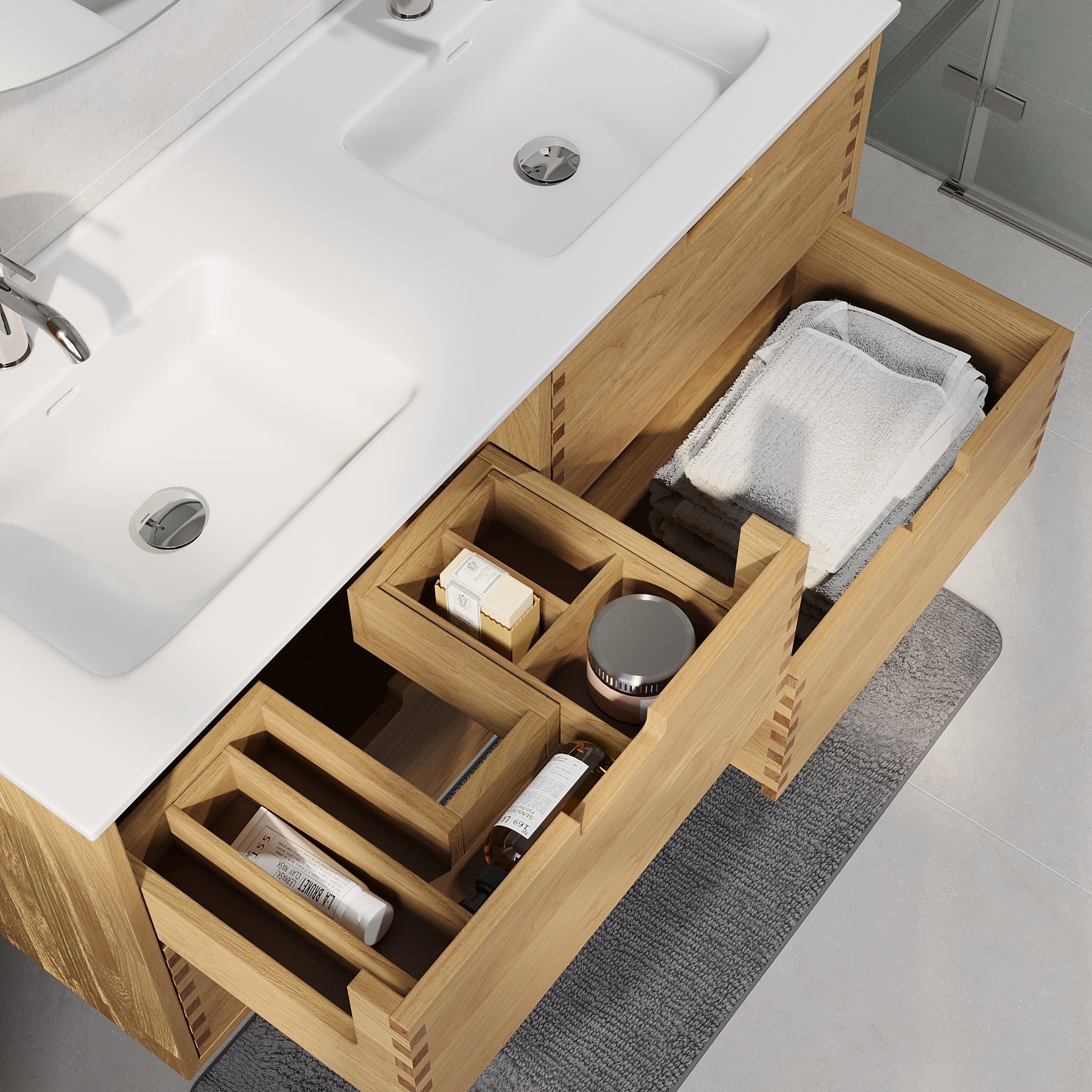 Gribskov Badrumsmöbel, Ek - Badrumsmöbel - BATH DELUXE - PRESTIGE - 96 - 120 - 54 - 86 - 40 - BATHDELUXE SWEDEN