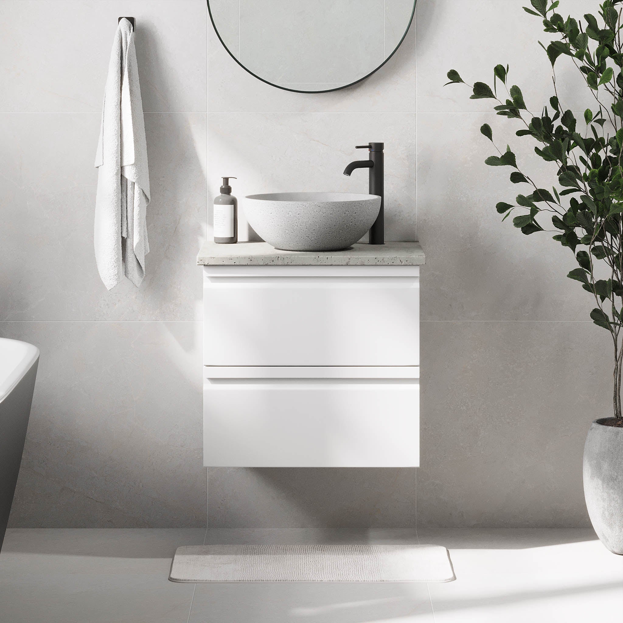 Bardufoss Badrumsmöbel, Vit Matt - Tvättställsskåp - BATH DELUXE - PRESTIGE - 74 - 060 - 14 - 01 - 40 - BATHDELUXE SWEDEN