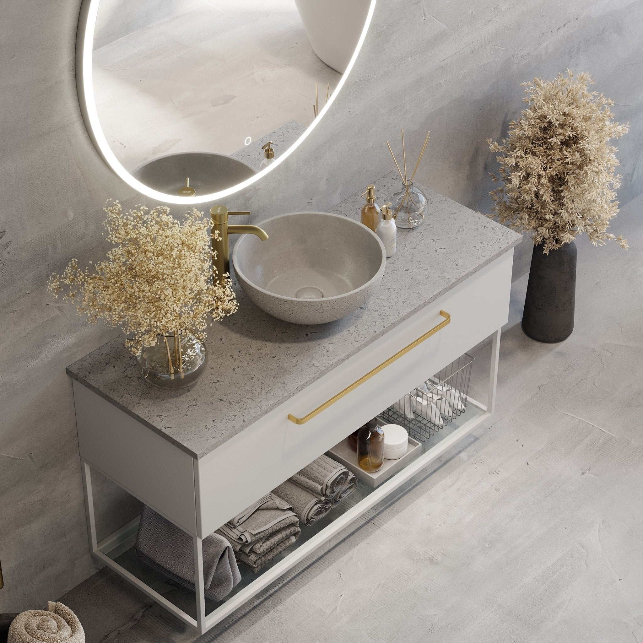 Beton Bänkskiva i betong - Bänkskivor - BATH DELUXE - PRESTIGE - 06 - 120 - 21 - 23 - 00 - BATHDELUXE SWEDEN