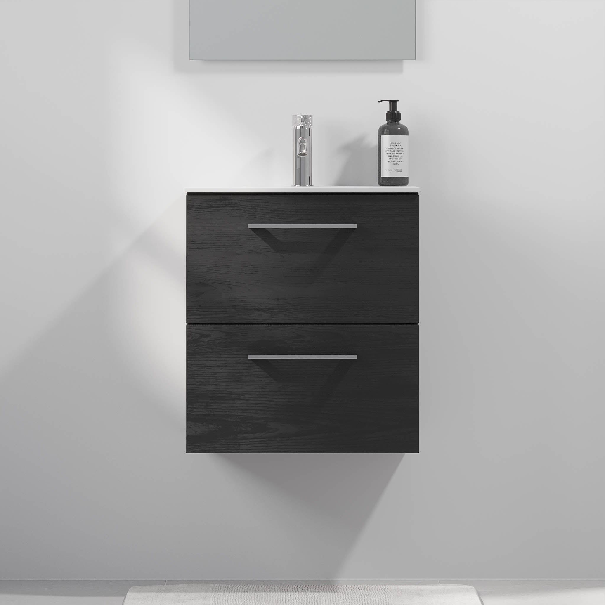 Hamar Badrumsmöbel Slimline, Svart Trä - Tvättställsskåp - BATH DELUXE - EXCLUSIVE - 75 - 050 - 71 - 22 - 41 - BATHDELUXE SWEDEN