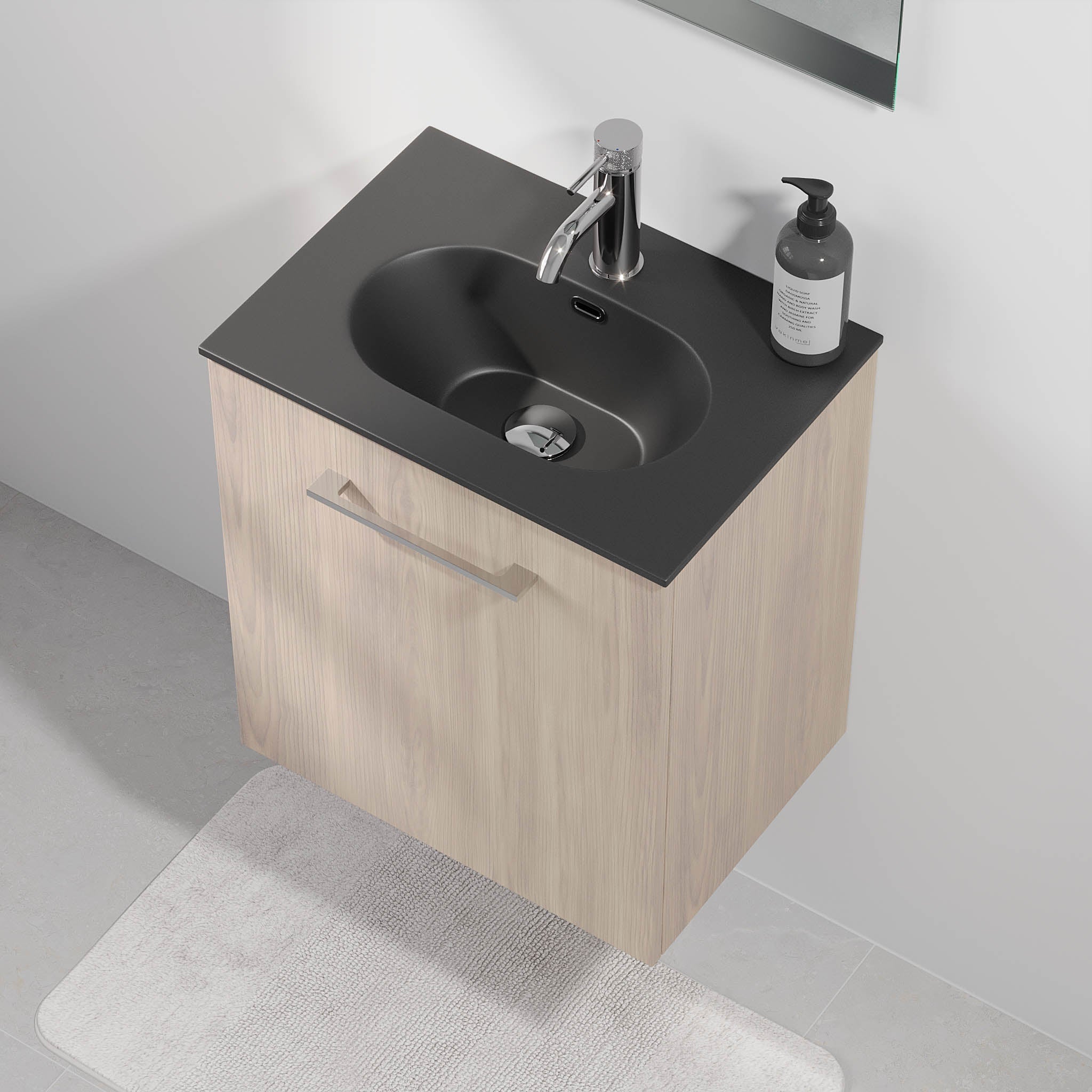 Horten Badrumsmöbel Slimline, Ljus Trä - Tvättställsskåp - BATH DELUXE - EXCLUSIVE - 75 - 050 - 73 - 33 - 40 - BATHDELUXE SWEDEN
