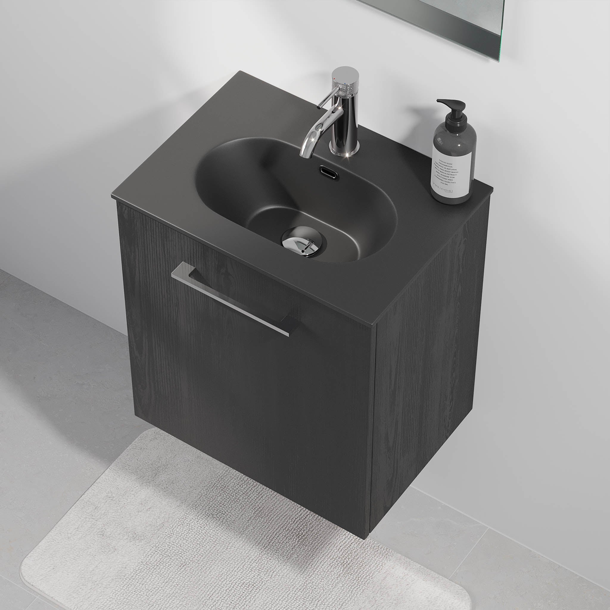 Horten Badrumsmöbel Slimline, Svart Trä - Tvättställsskåp - BATH DELUXE - EXCLUSIVE - 75 - 050 - 73 - 22 - 40 - BATHDELUXE SWEDEN