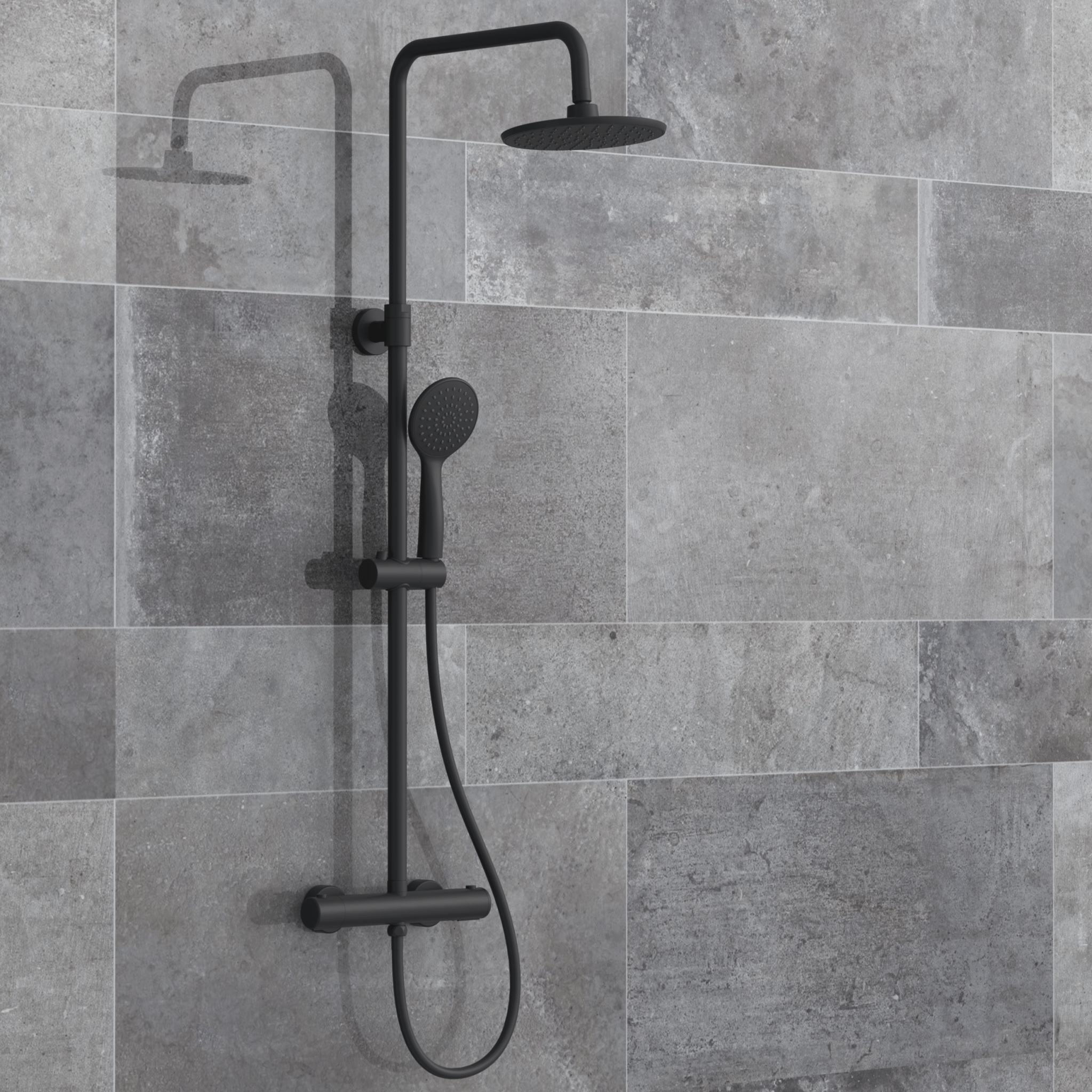 Houston Takduschset m/Termostat blandare och 20 cm takdusch, 150 C/C - Takduschset - BATH DELUXE - BASIC - 31 - 130 - 41 - 02 - 02 - BATHDELUXE SWEDEN