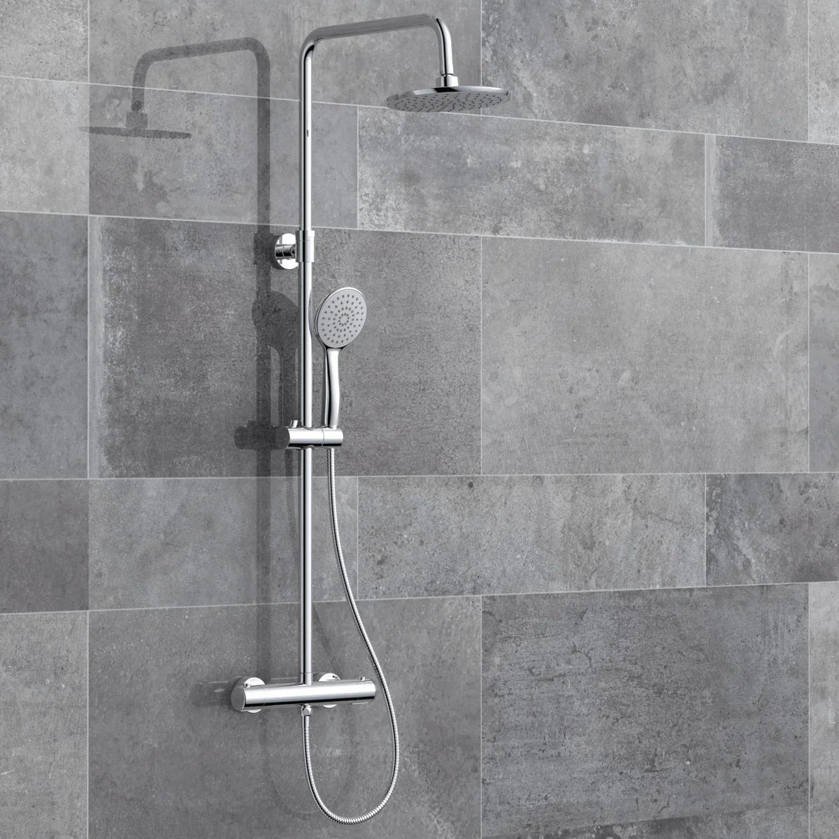 Houston Takduschset m/Termostat blandare och 20 cm takdusch, 150 C/C - Takduschset - BATH DELUXE - BASIC - 31 - 130 - 41 - 60 - 02 - BATHDELUXE SWEDEN