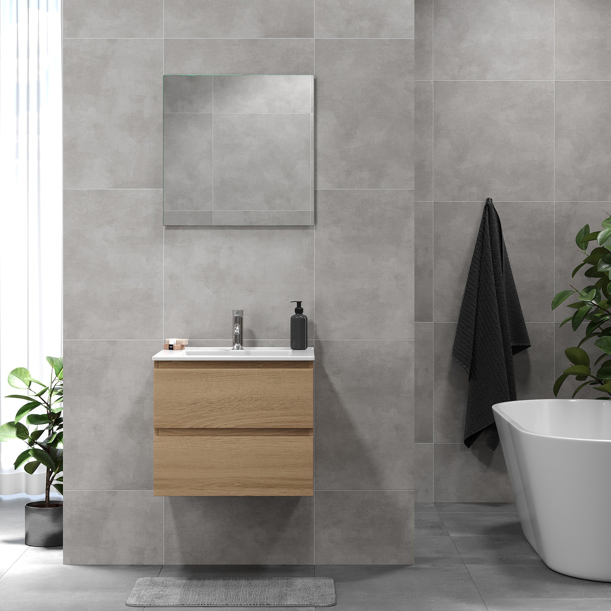 Kenwood Badrumsmöbel, Ek - Tvättställsskåp - BATH DELUXE - BASIC - 80 - 060 - 04 - 86 - 01 - BATHDELUXE SWEDEN