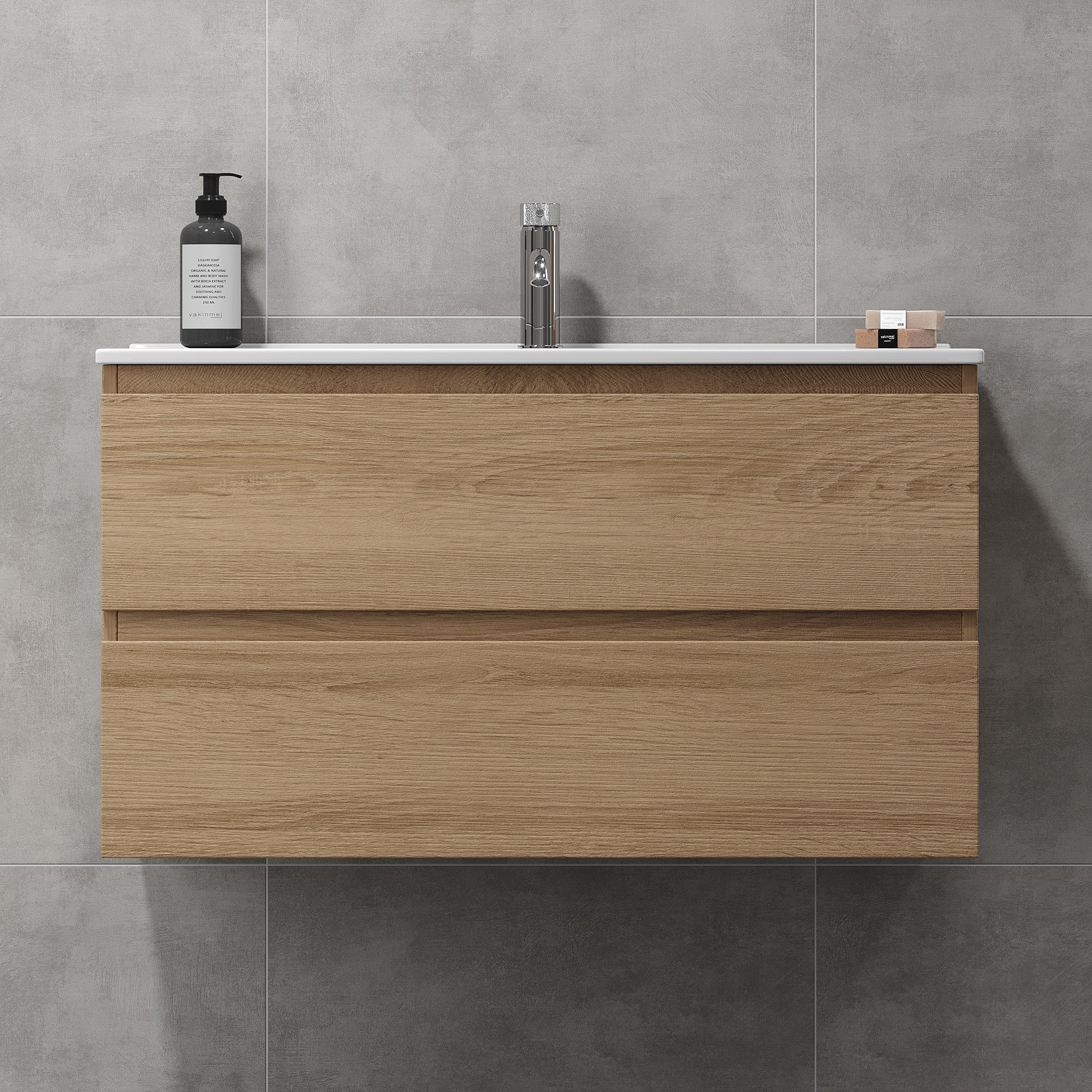 Kenwood Badrumsmöbel, Ek - Tvättställsskåp - BATH DELUXE - BASIC - 80 - 090 - 04 - 86 - 01 - BATHDELUXE SWEDEN