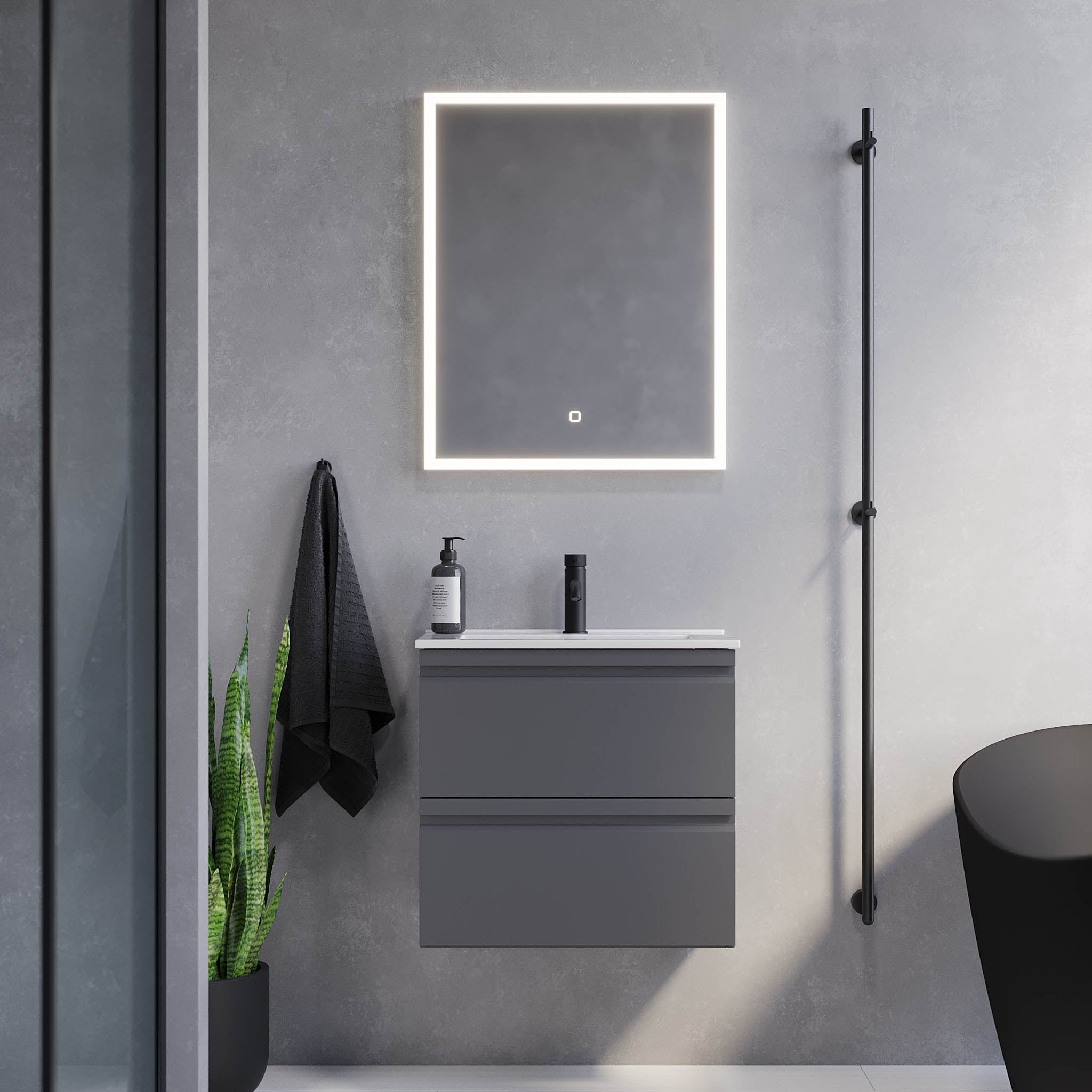 Knarrlagsund Badrumsmöbel, Grå Matt - Tvättställsskåp - BATH DELUXE - PRESTIGE - 74 - 060 - 70 - 03 - 30 - BATHDELUXE SWEDEN