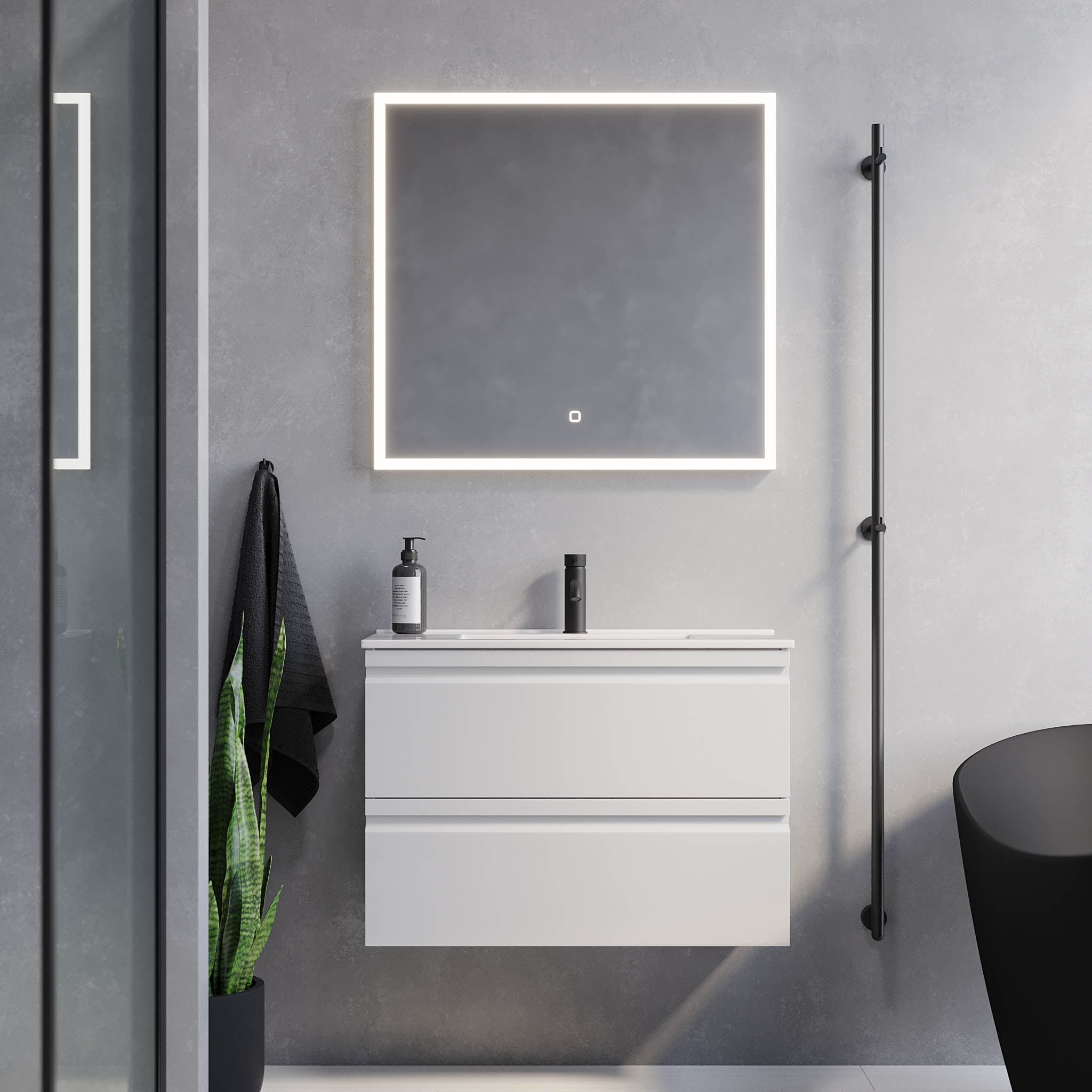 Knarrlagsund Badrumsmöbel, Vit Matt - Tvättställsskåp - BATH DELUXE - PRESTIGE - 74 - 080 - 70 - 01 - 30 - BATHDELUXE SWEDEN