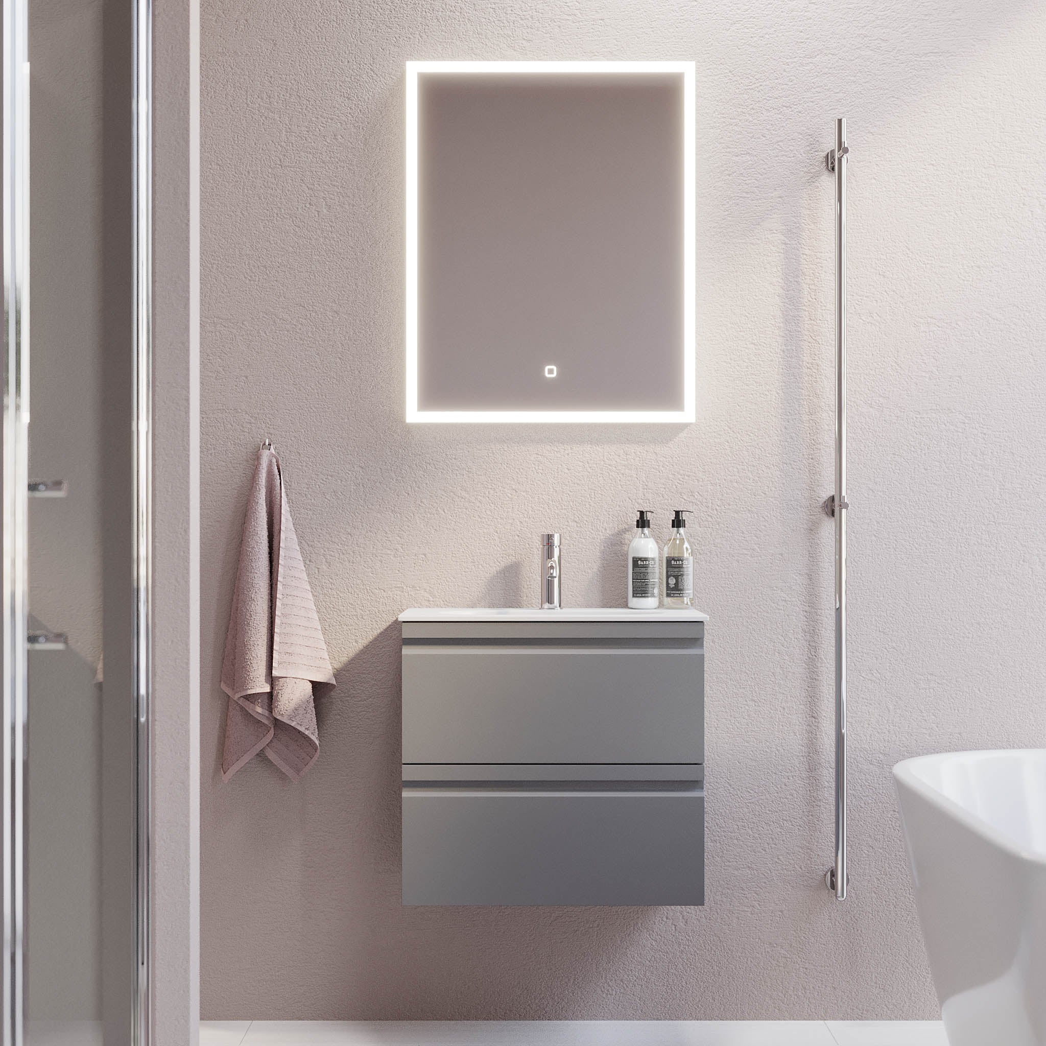 Kongsberg Badrumsmöbel, Grå Matt - Tvättställsskåp - BATH DELUXE - PRESTIGE - 74 - 060 - 72 - 03 - 30 - BATHDELUXE SWEDEN