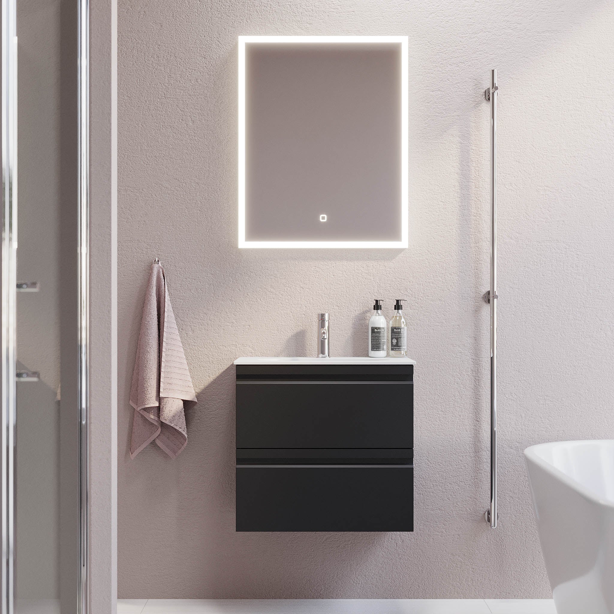 Kongsberg Badrumsmöbel, Svart Matt - Tvättställsskåp - BATH DELUXE - PRESTIGE - 74 - 060 - 72 - 02 - 30 - BATHDELUXE SWEDEN