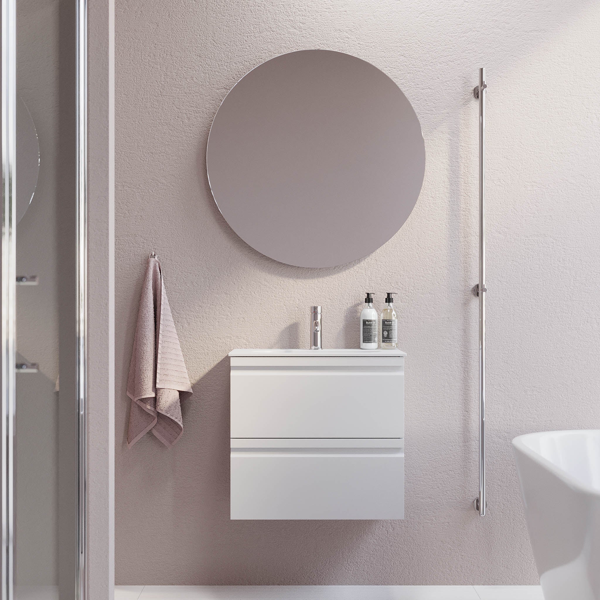 Kongsberg Badrumsmöbel, Vit Matt - Tvättställsskåp - BATH DELUXE - PRESTIGE - 74 - 060 - 72 - 01 - 30 - BATHDELUXE SWEDEN
