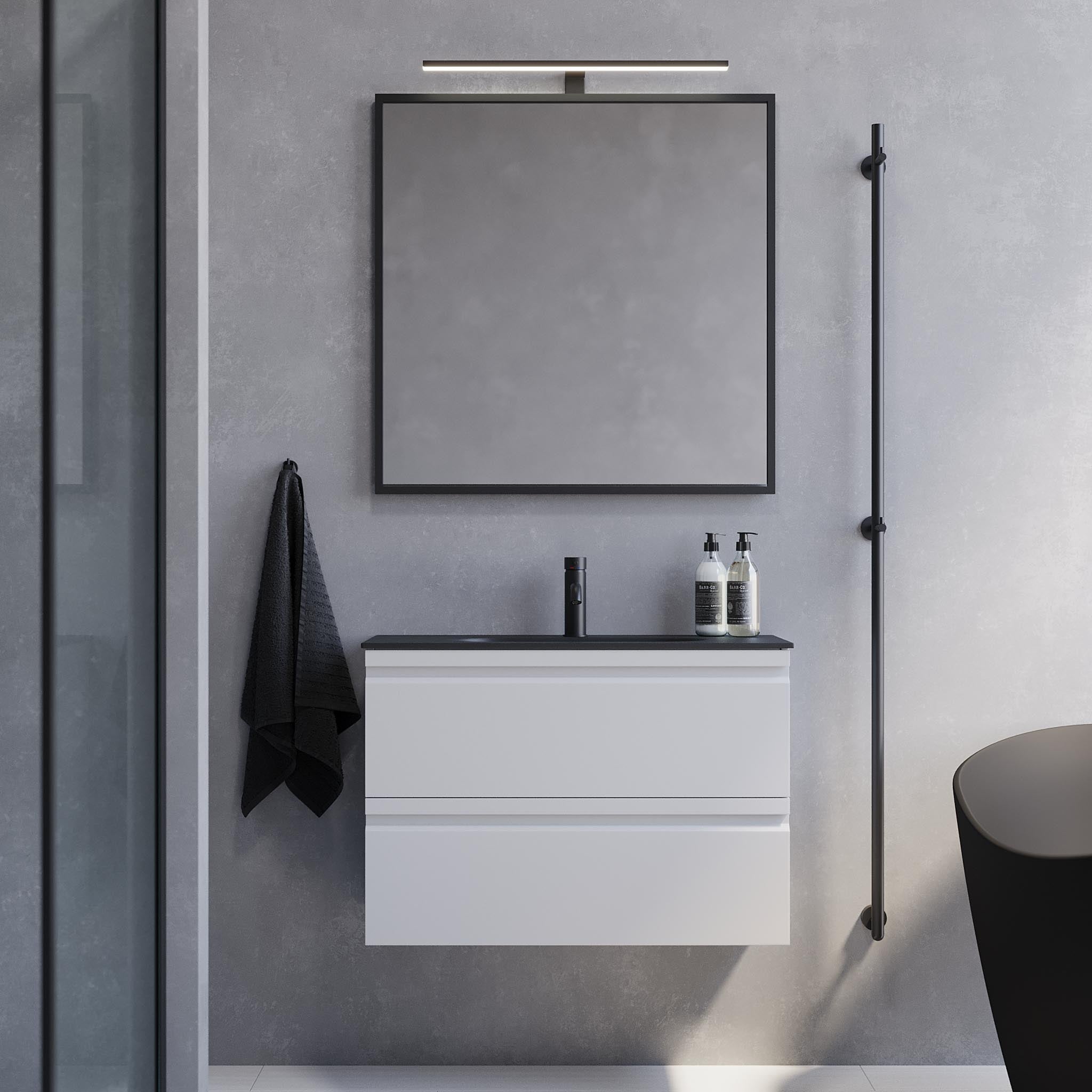 Kongsvinger Slimline Badrumsmöbel, Vit Matt - Tvättställsskåp - BATH DELUXE - PRESTIGE - 74 - 080 - 73 - 01 - 30 - BATHDELUXE SWEDEN