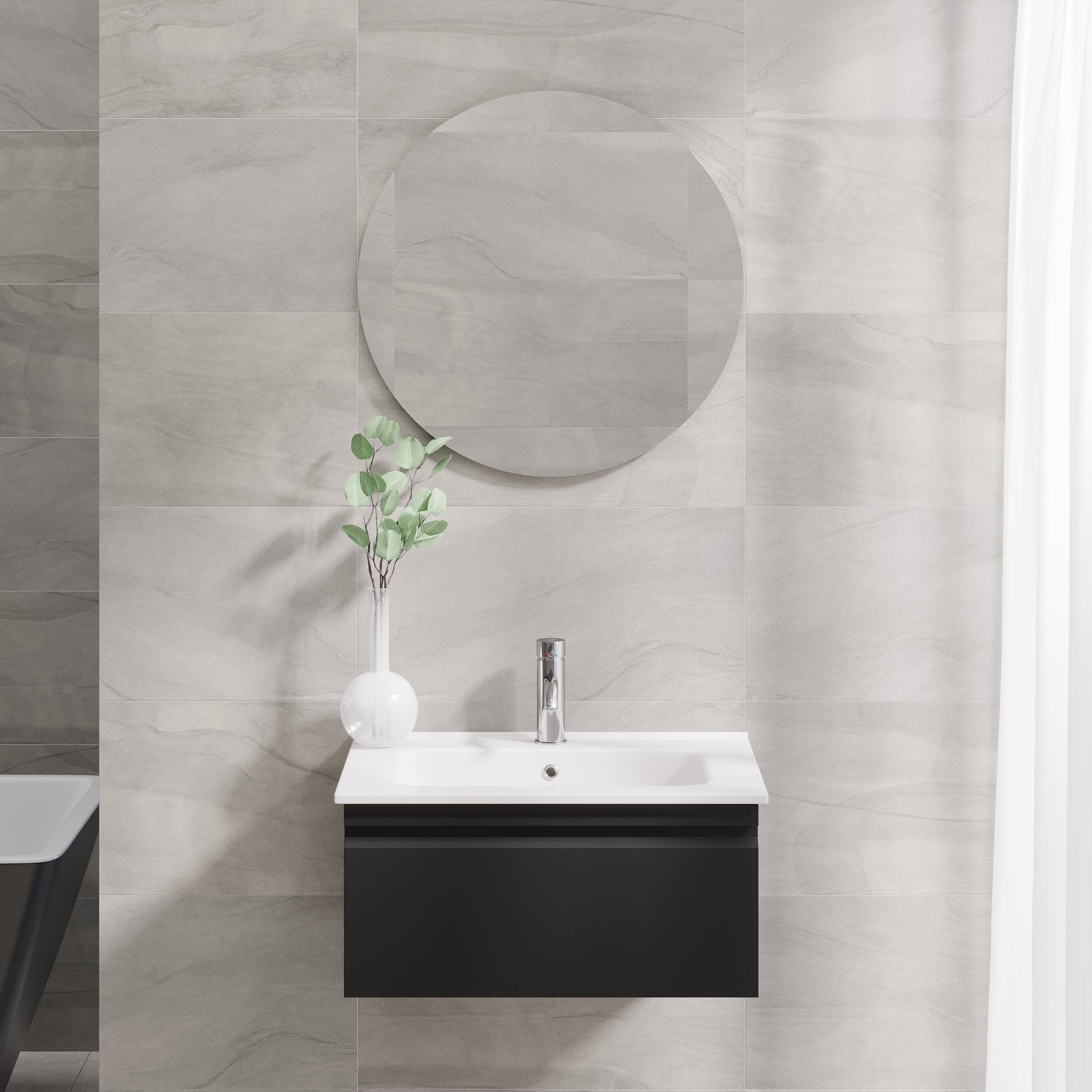 Kuberg Compact Badrumsmöbel, Svart Matt - Tvättställsskåp - BATH DELUXE - PRESTIGE - 89 - 080 - 54 - 02 - 30 - BATHDELUXE SWEDEN